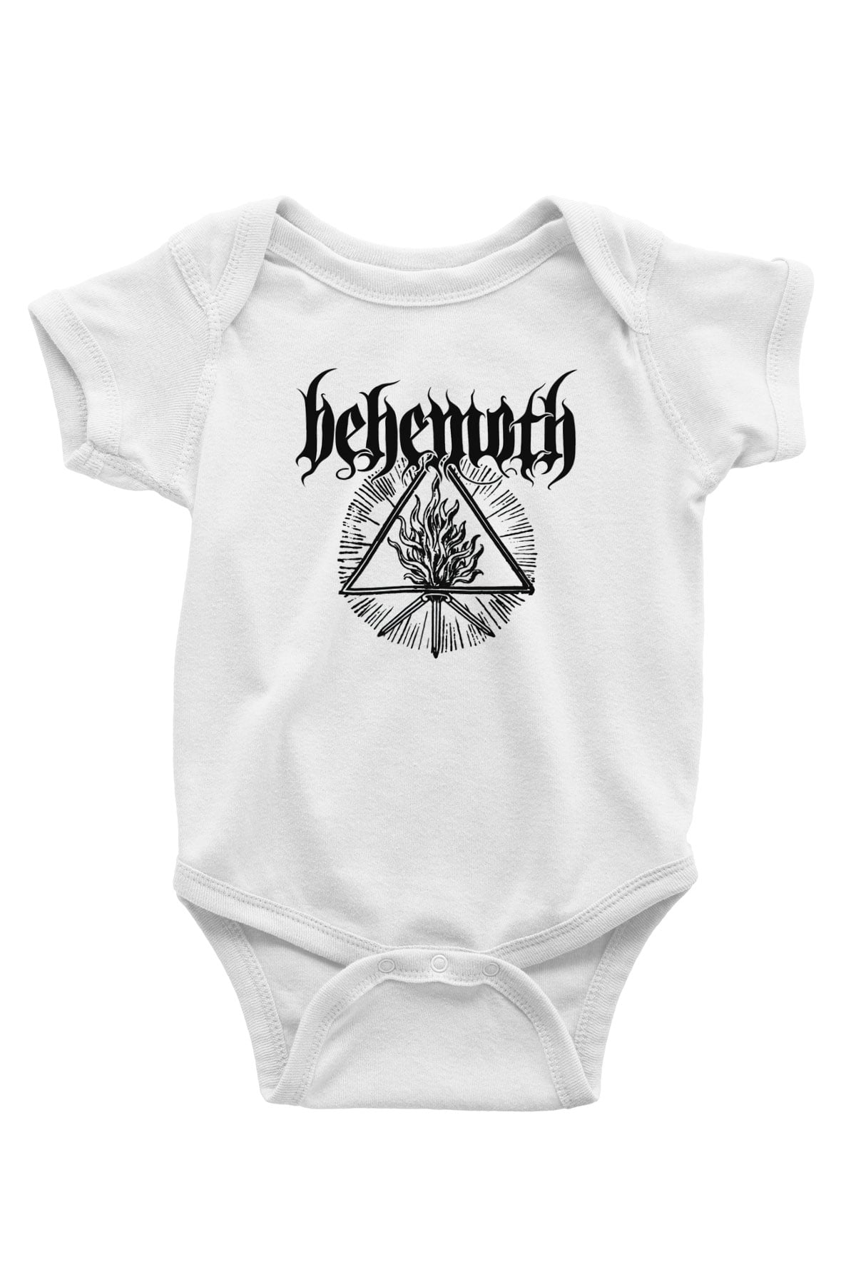 Behemoth Baskılı Beyaz Unisex Bebek Body - Zıbın