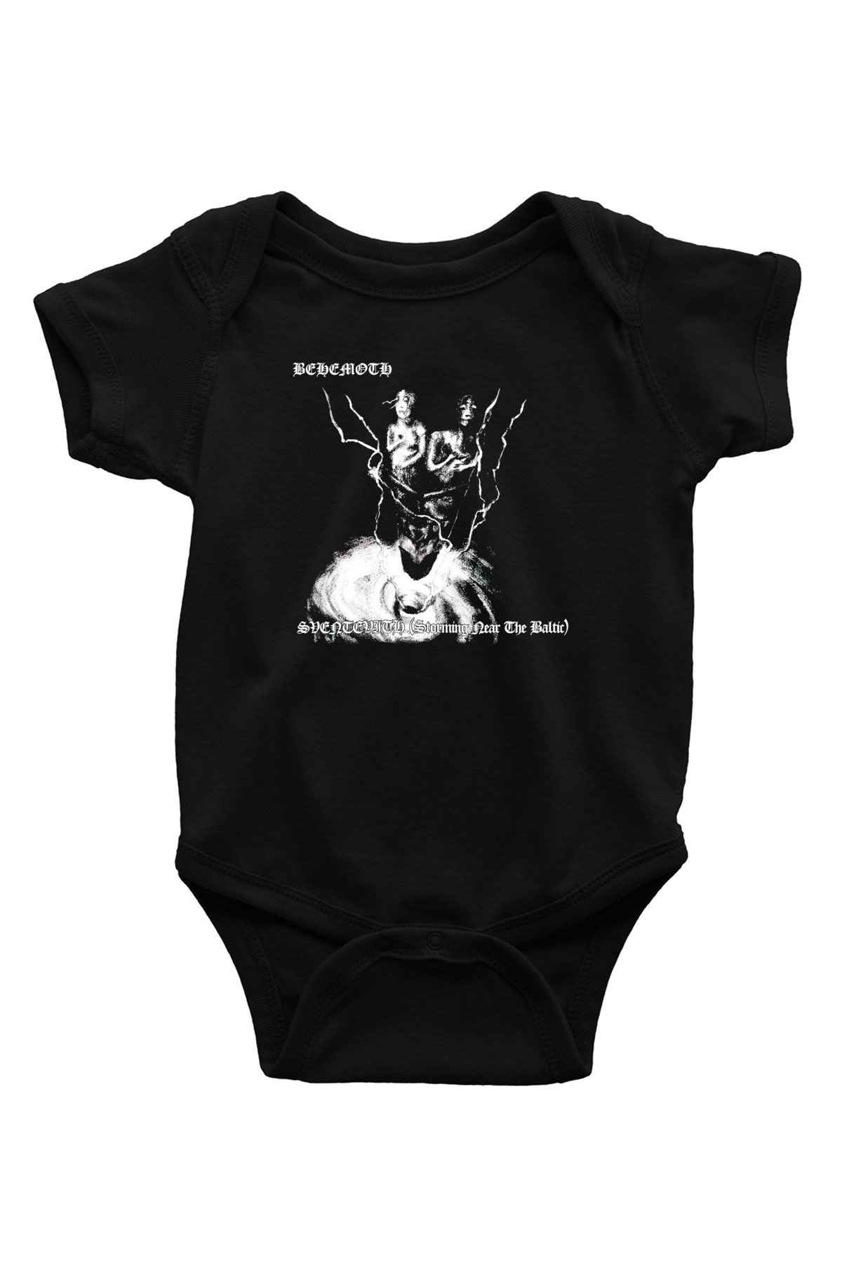 Behemoth Baskılı Siyah Bebek Body - Zıbın