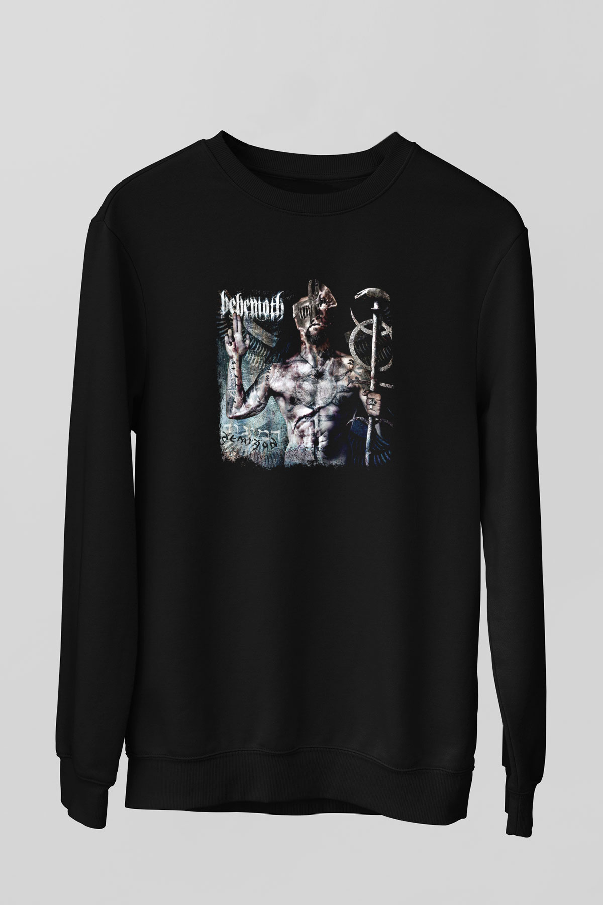 Behemoth Baskılı Unisex Siyah Sweatshirt