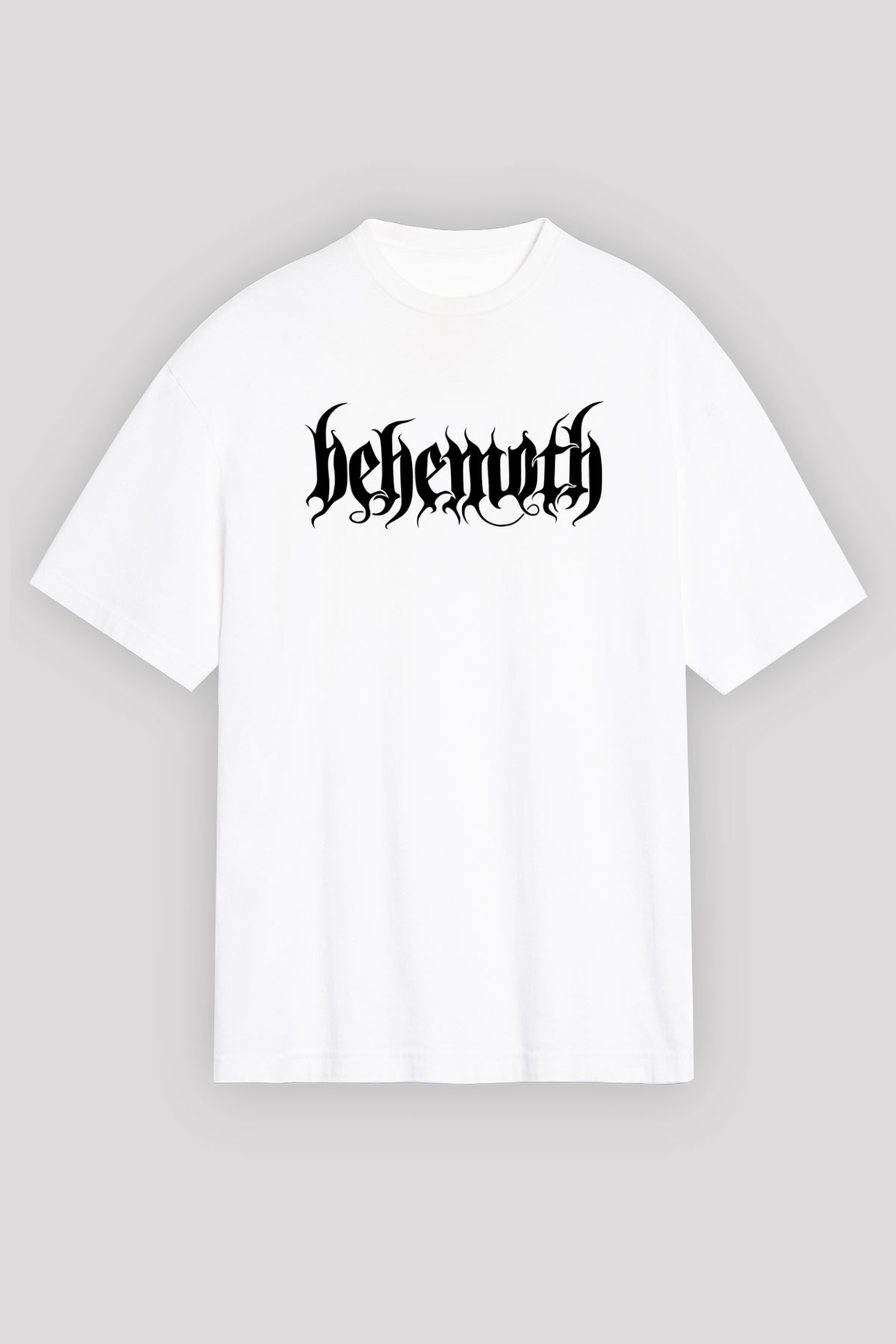 Behemoth Beyaz Unisex Oversize Tişört T-Shirt