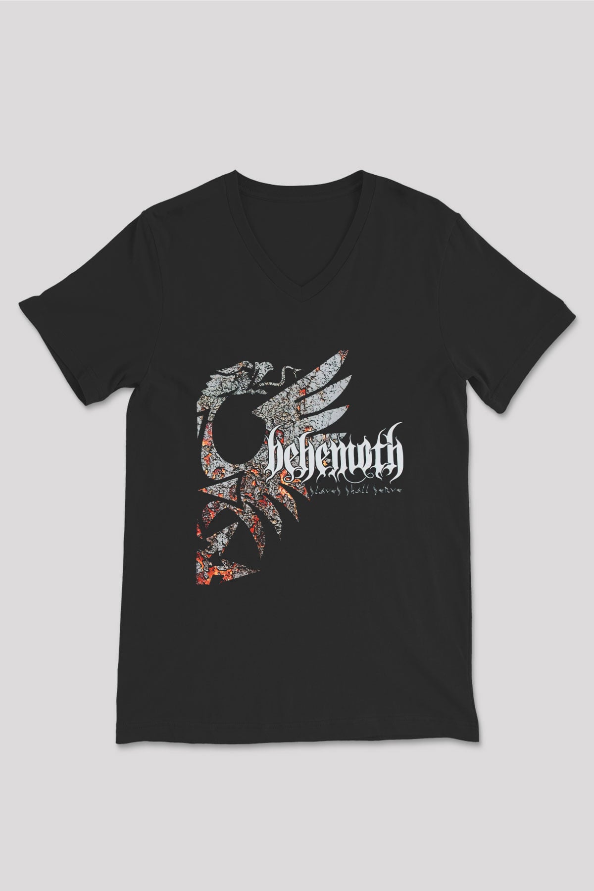 Behemoth Siyah Unisex V Yaka Tişört T-Shirt