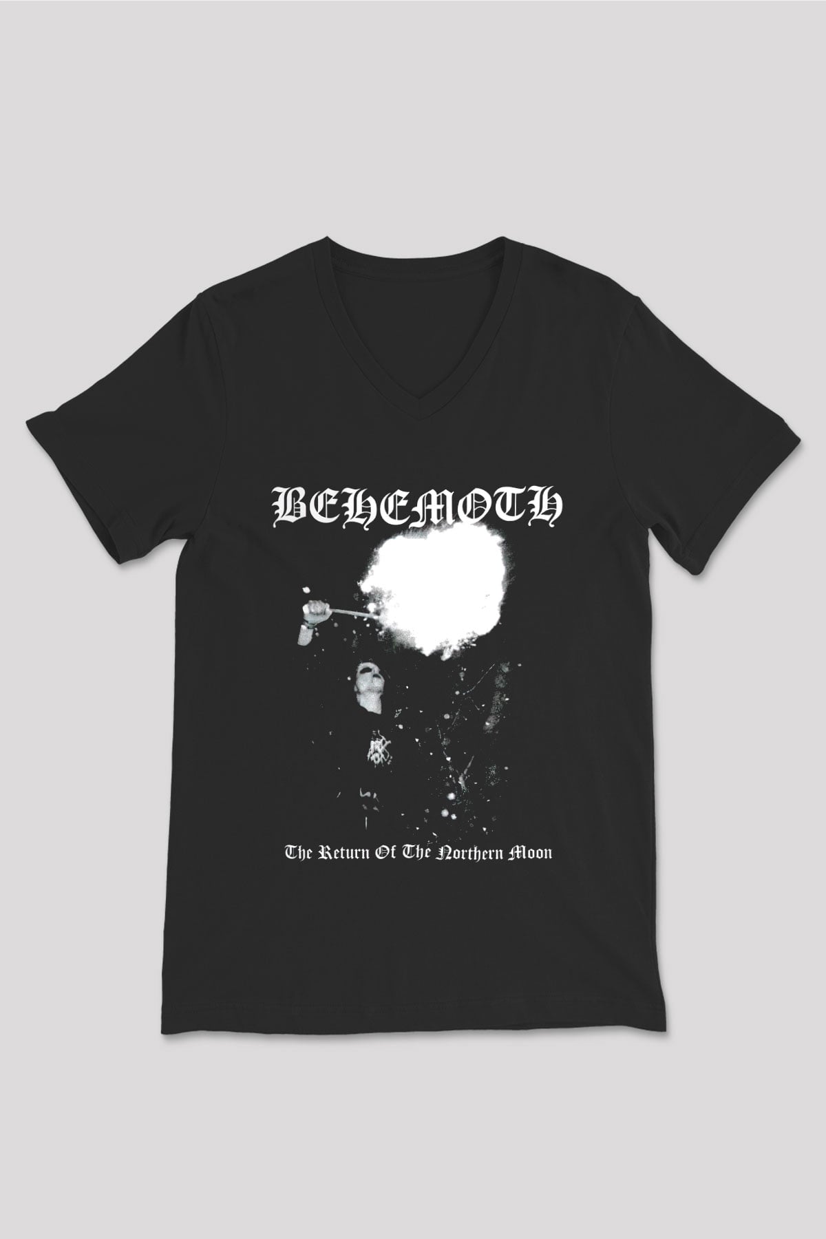 Behemoth Siyah Unisex V Yaka Tişört T-Shirt