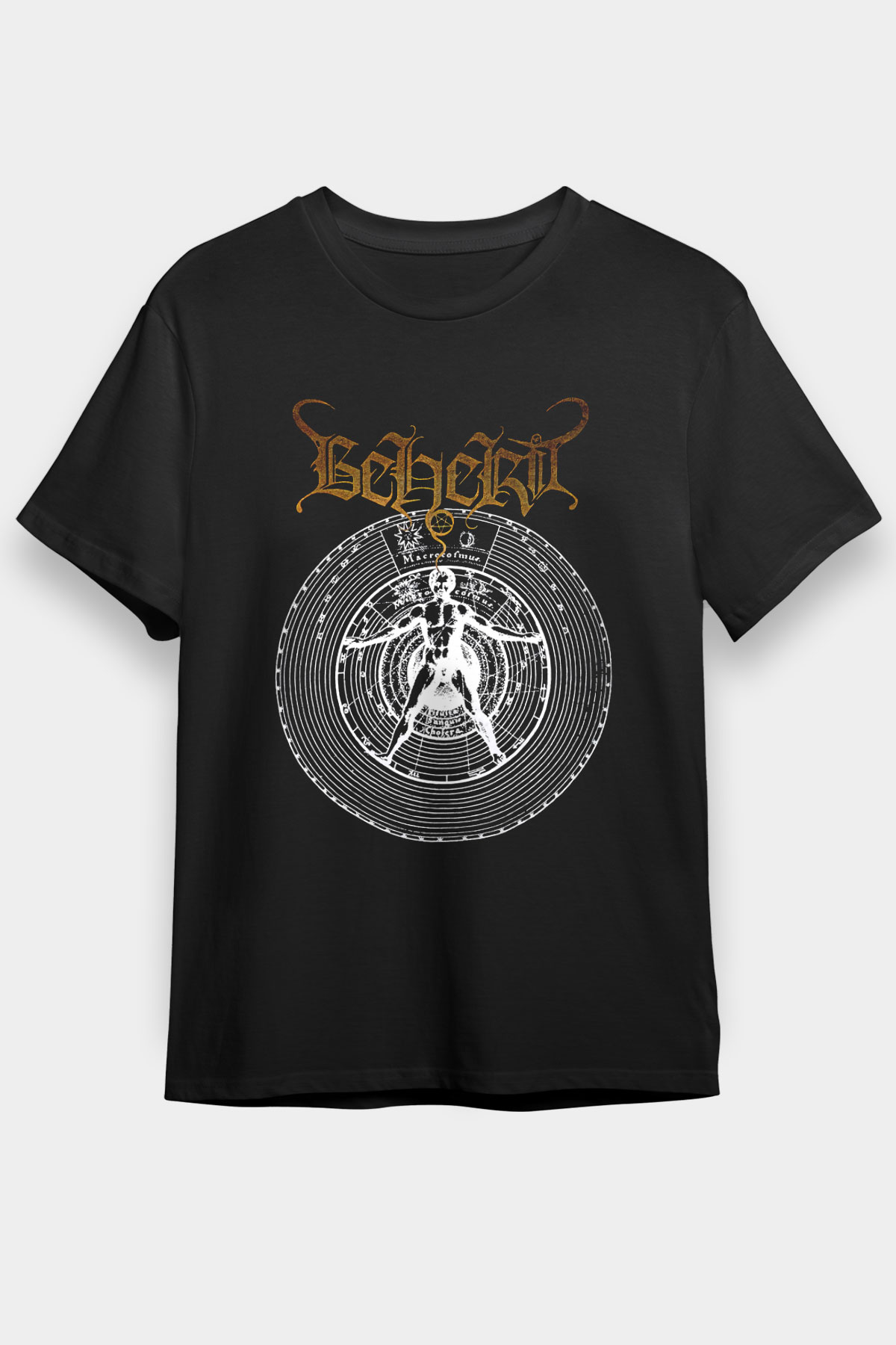 Beherit Baskılı Unisex Siyah Tişört - Tshirt