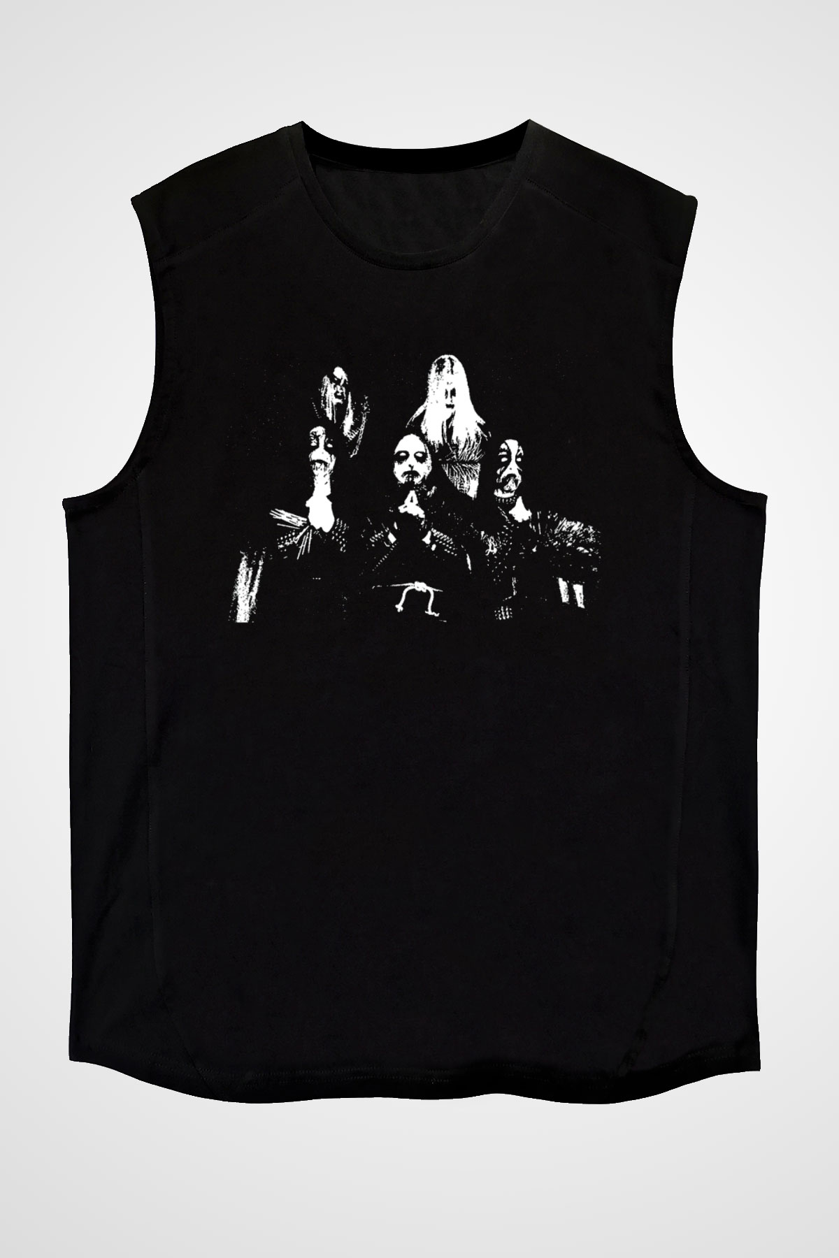 Behexen Baskılı Unisex Siyah Kolsuz Tişört - Tshirt