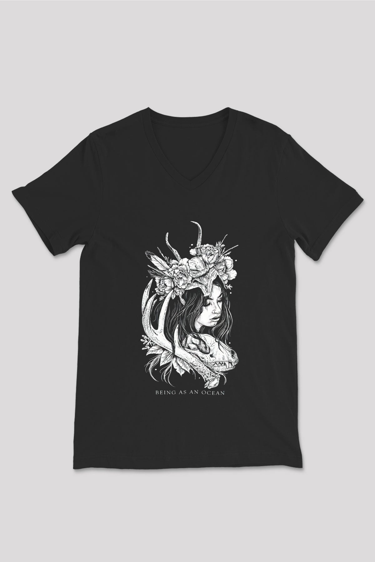 Being as an Ocean Siyah Unisex V Yaka Tişört T-Shirt