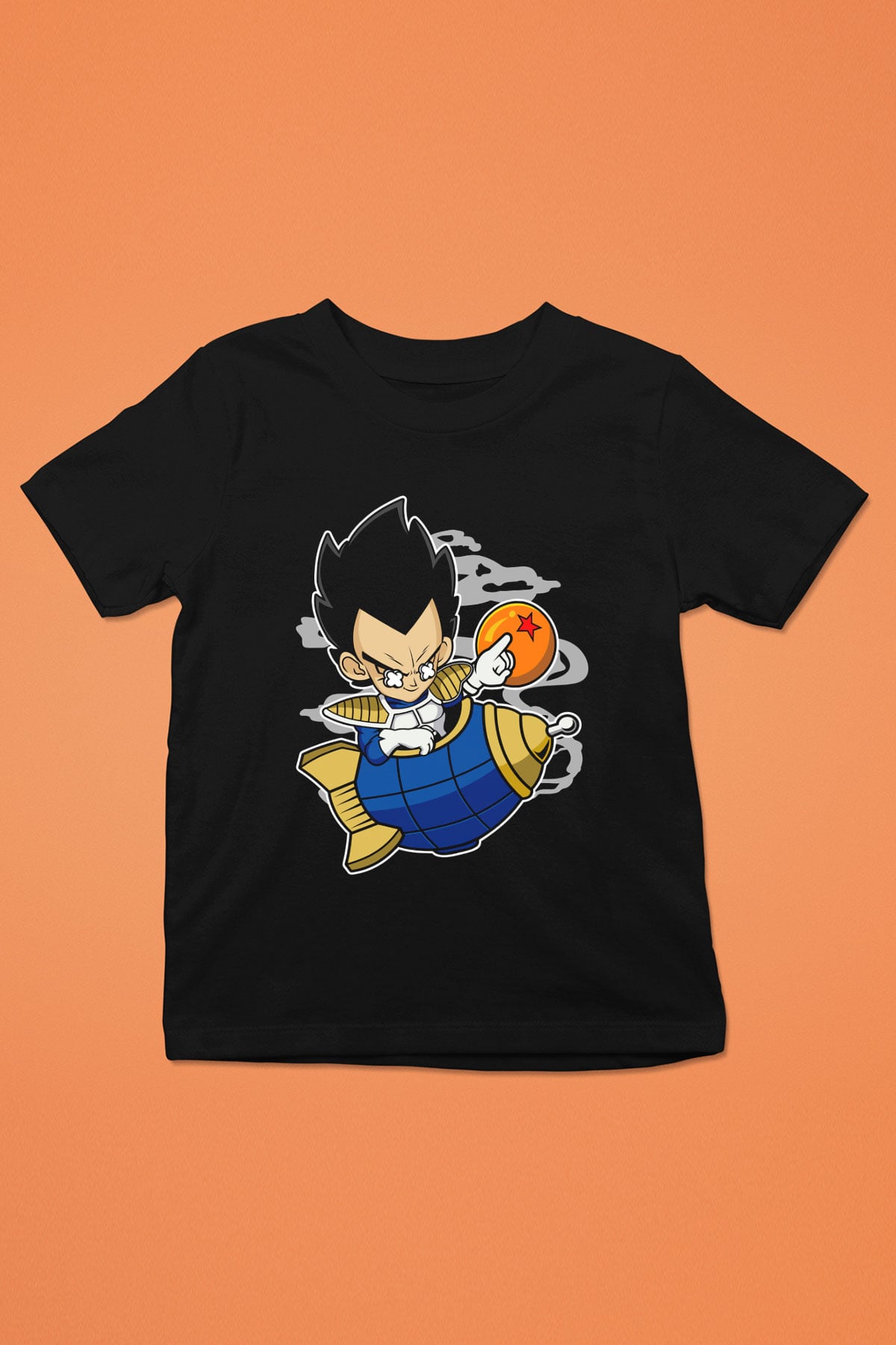 Bejita Rocket Baskılı Unisex Siyah Çocuk Tişört