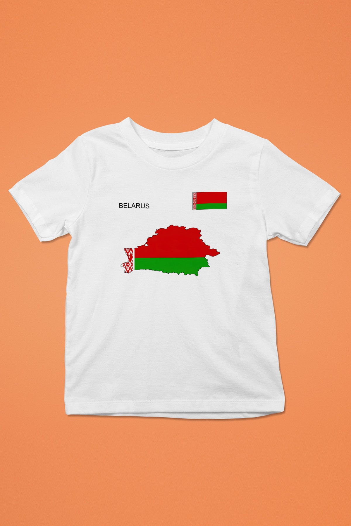 Belarus Baskılı Beyaz Unisex Çocuk Tişört