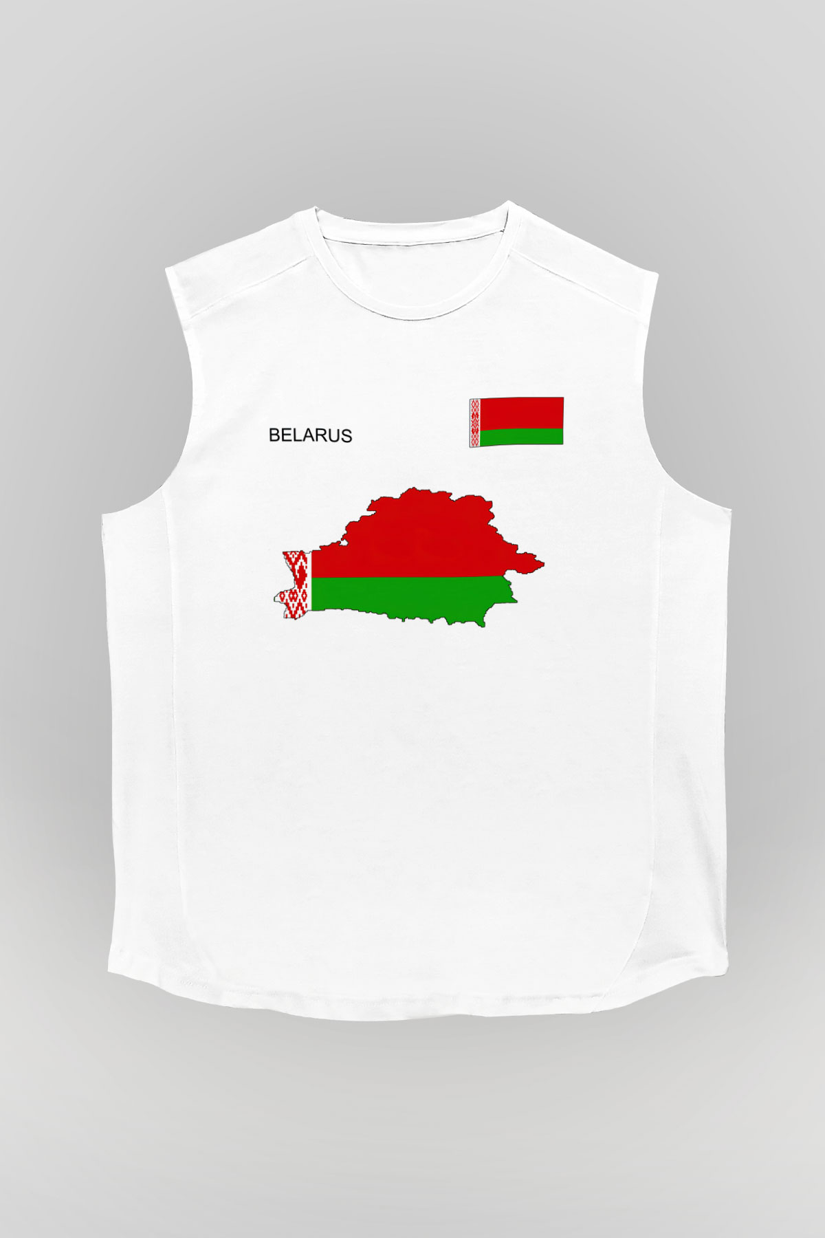 Belarus Beyaz Unisex Kolsuz Tişört