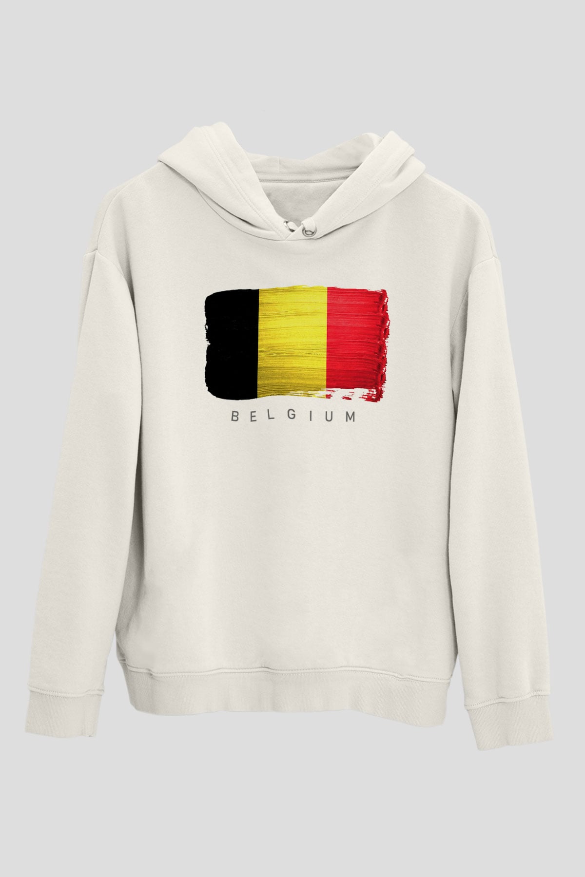 Belçika Beyaz Unisex Hoodie
