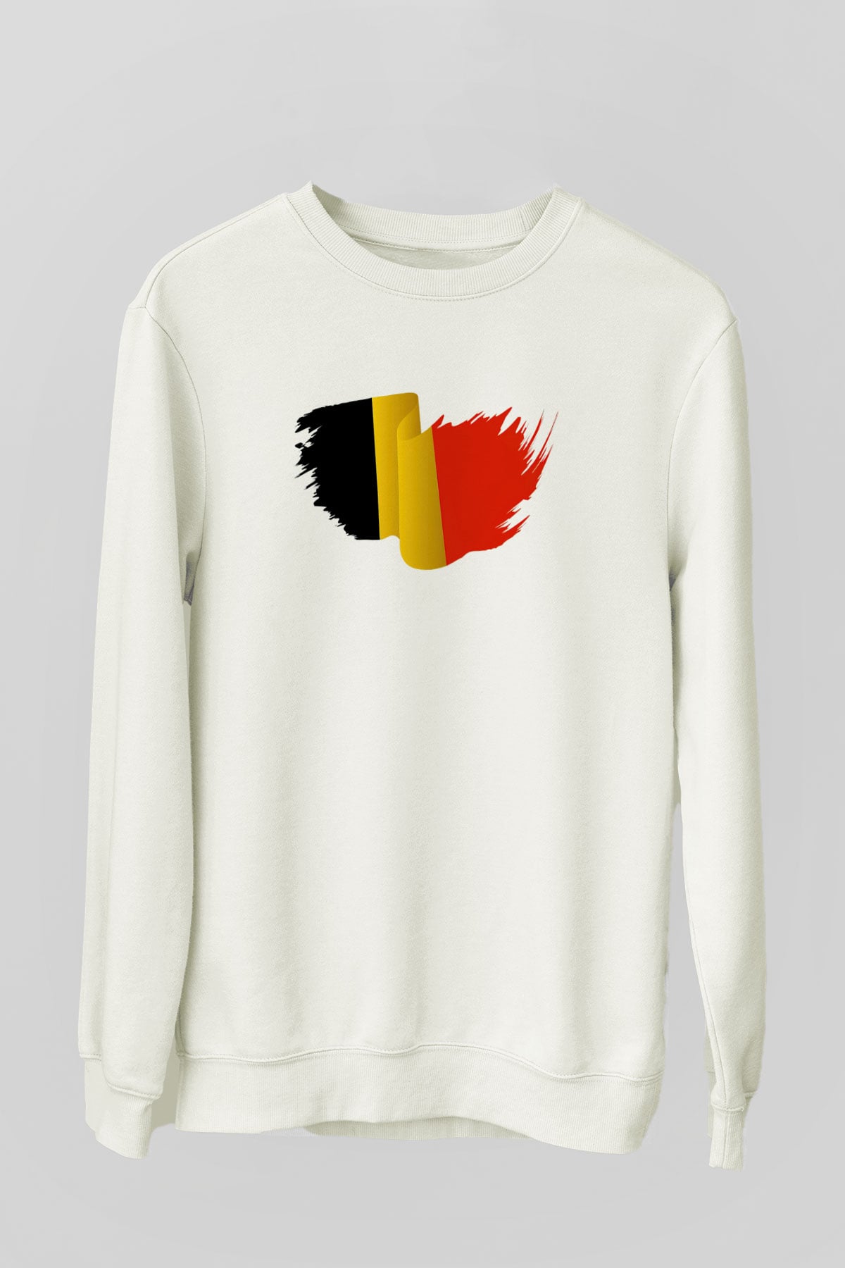 Belçika Beyaz Unisex Sweatshirt