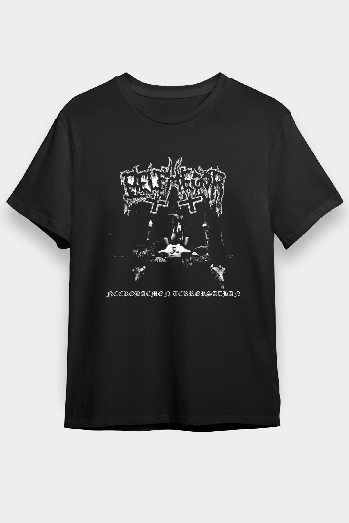 Belphegor Baskılı Unisex Siyah Tişört - Tshirt