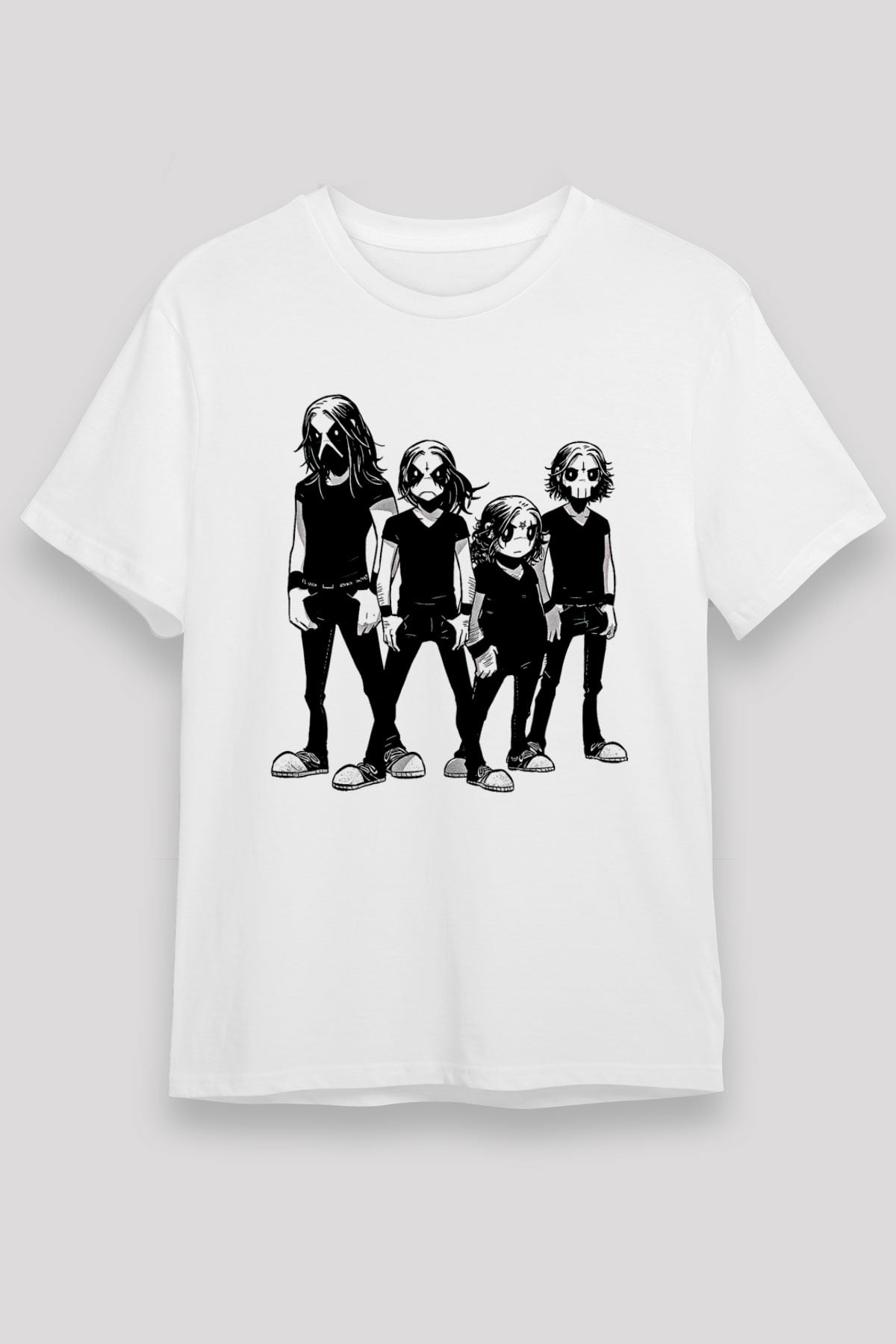 Belzebubs Baskılı Unisex Beyaz Tişört - Tshirt