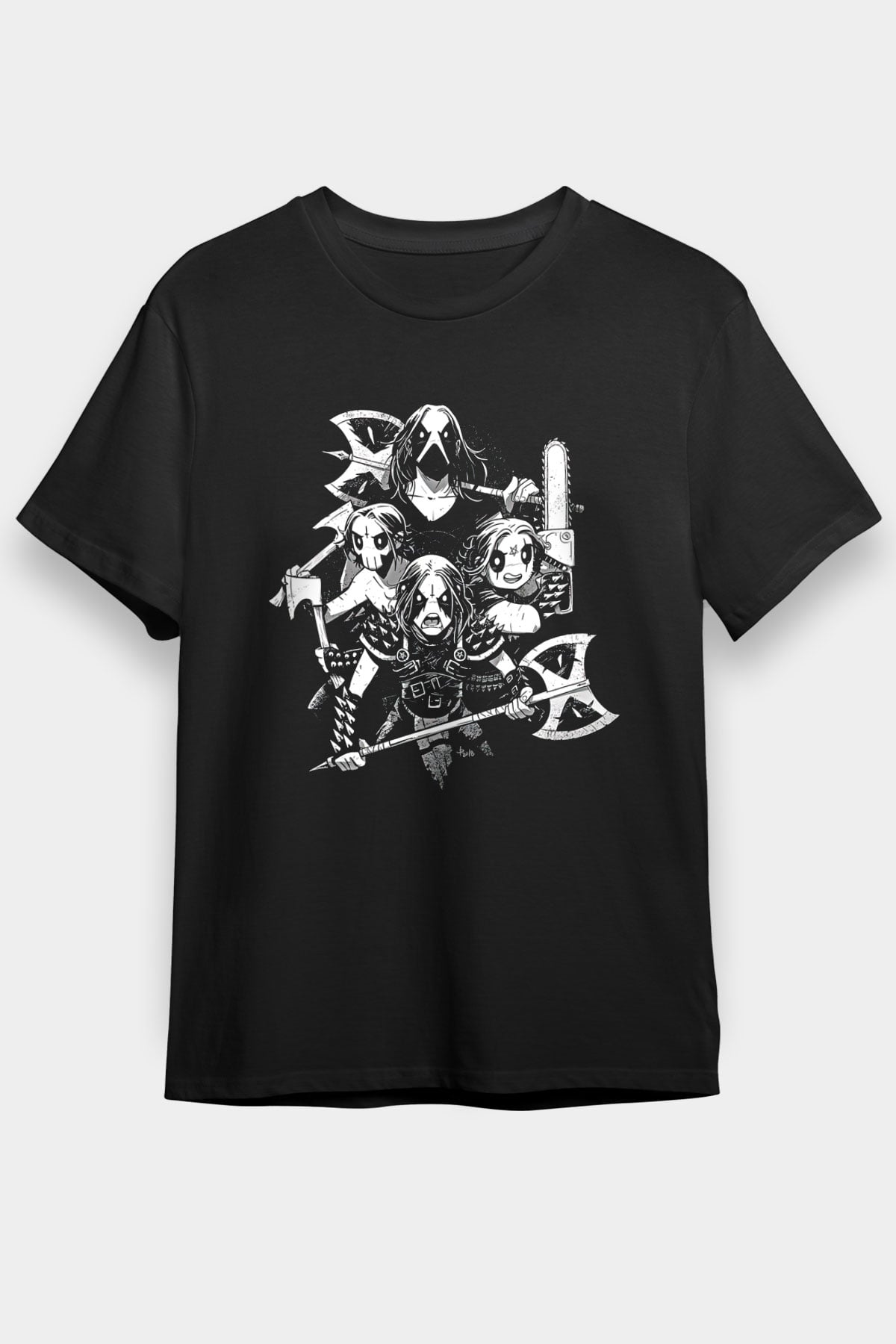 Belzebubs Baskılı Unisex Siyah Tişört - Tshirt