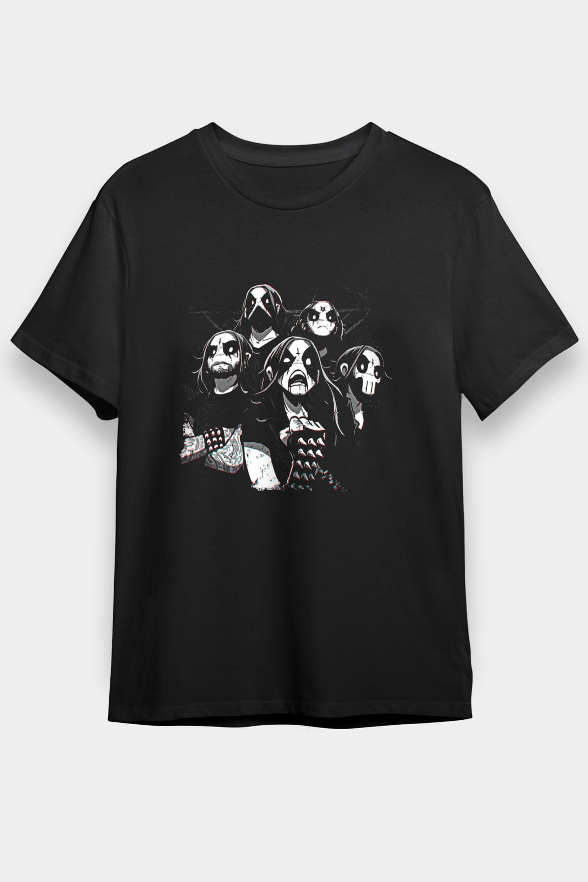Belzebubs Baskılı Unisex Siyah Tişört - Tshirt