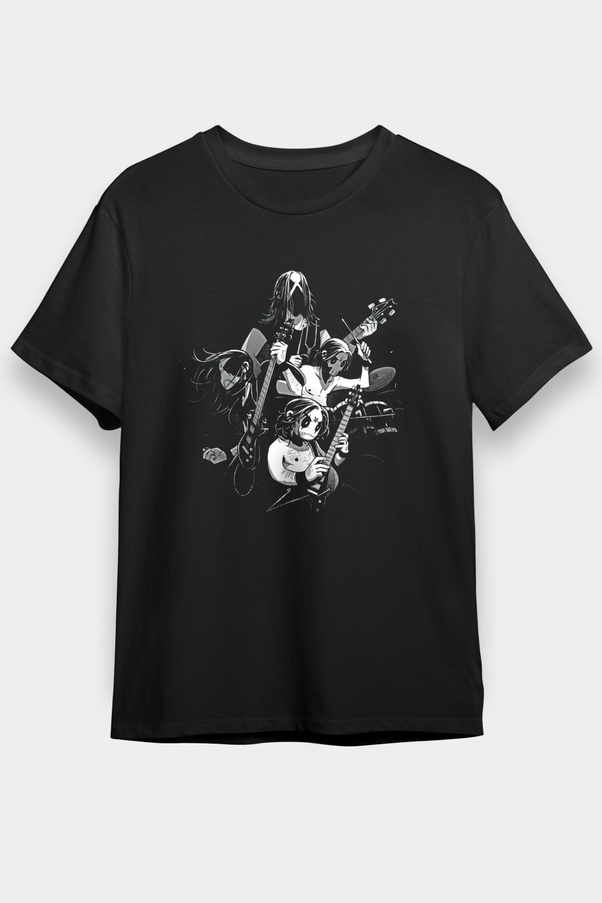 Belzebubs Baskılı Unisex Siyah Tişört - Tshirt