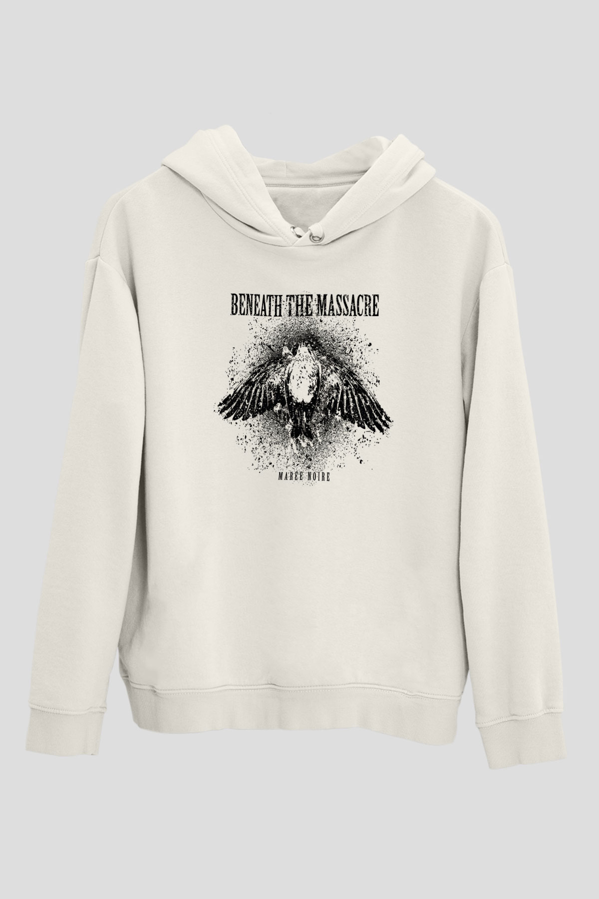 Beneath the Massacre Baskılı Unisex Beyaz Hoodie