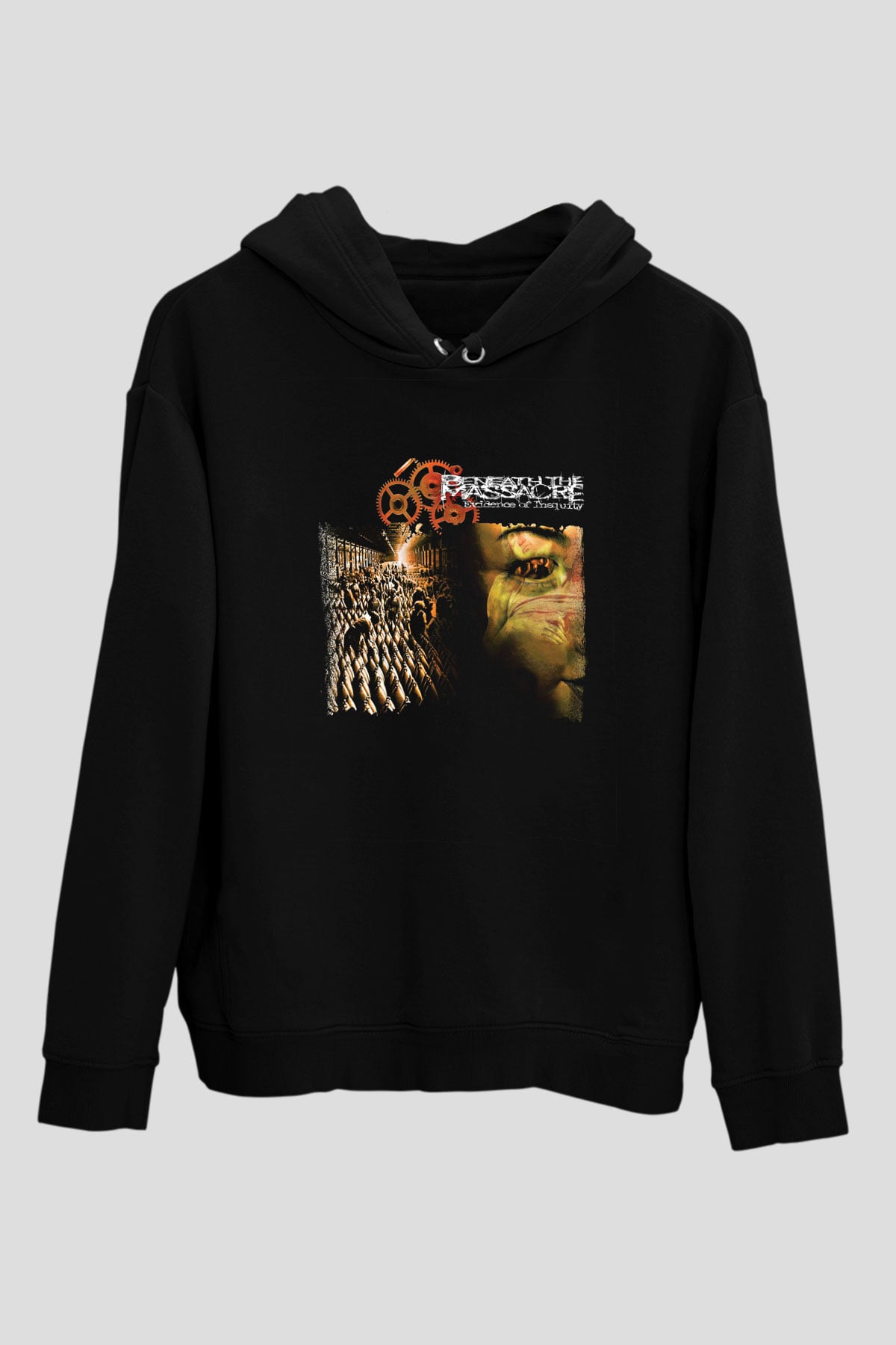 Beneath the Massacre Baskılı Unisex Siyah Hoodie