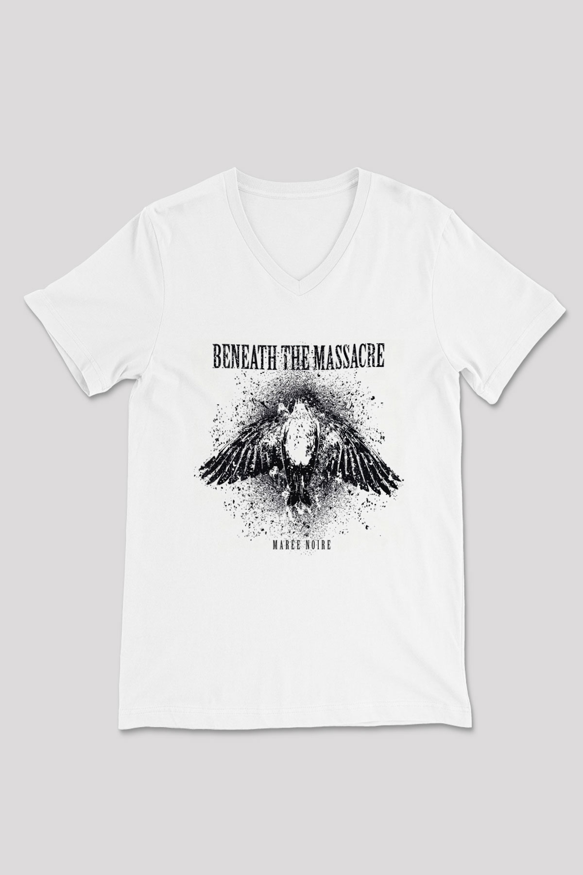 Beneath the Massacre Beyaz Unisex V Yaka Tişört