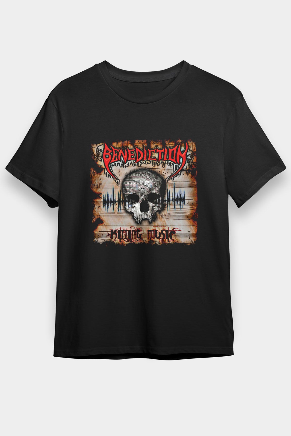 Benediction Baskılı Unisex Siyah Tişört
