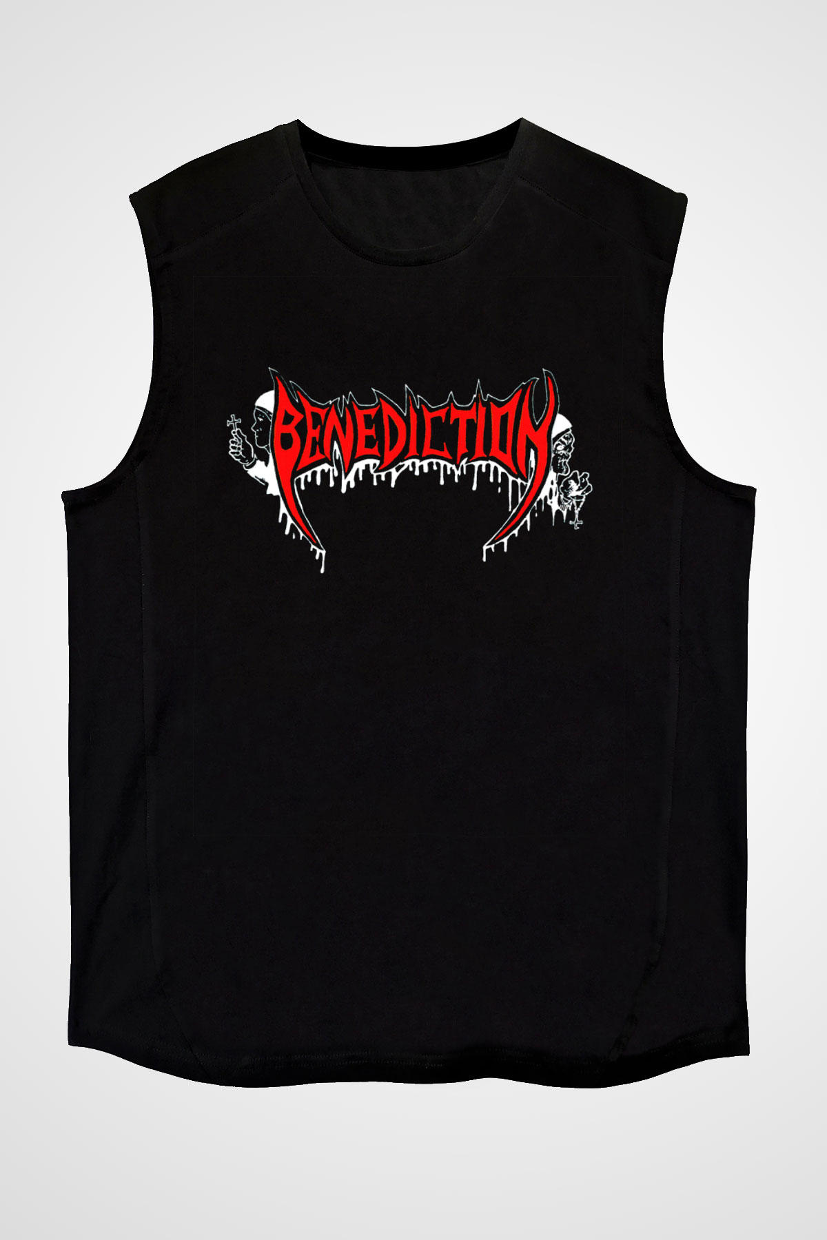 Benediction Siyah Unisex Kolsuz Tişört