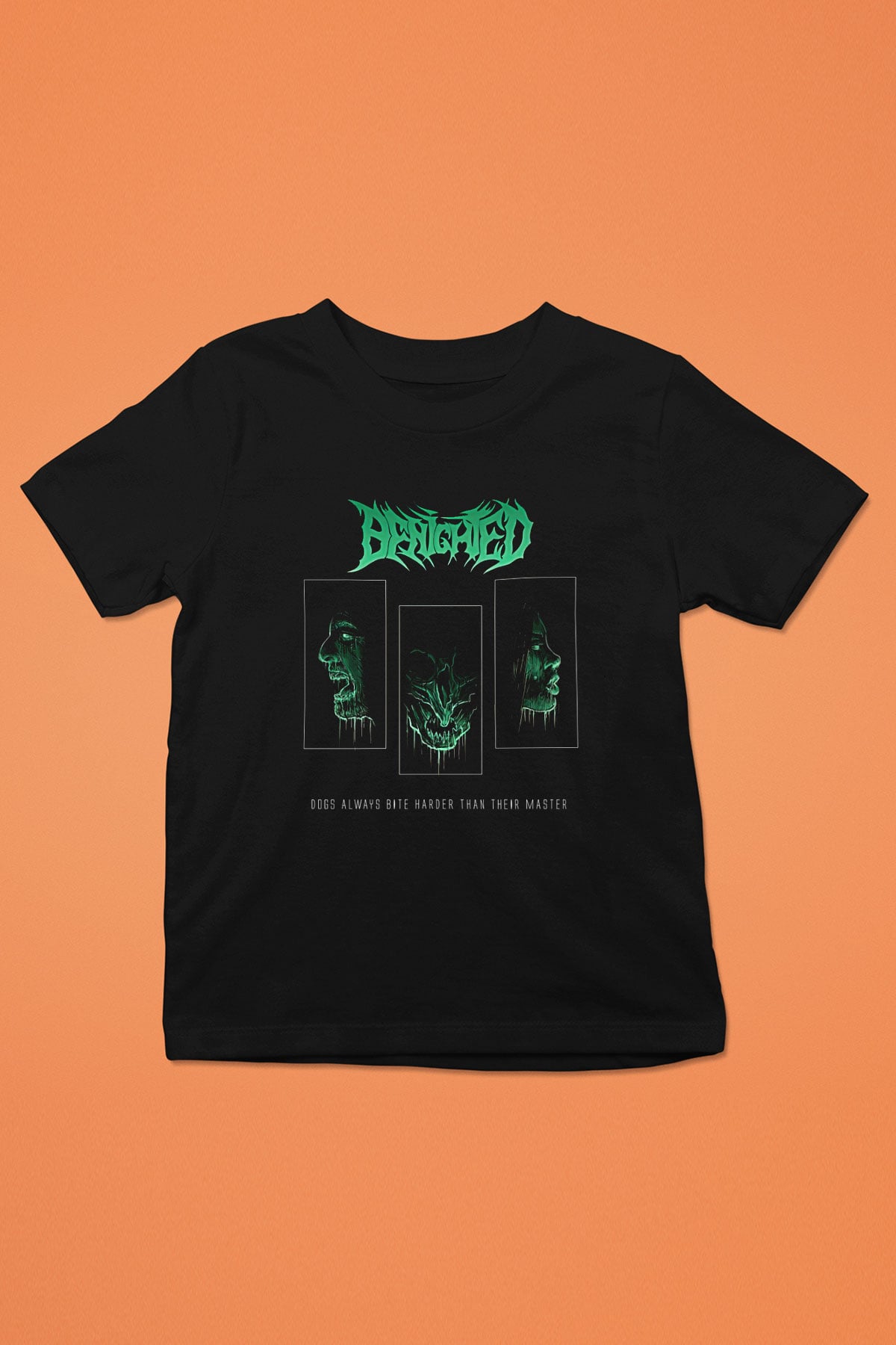 Benighted Baskılı Unisex Siyah Çocuk Tişört - Tshirt