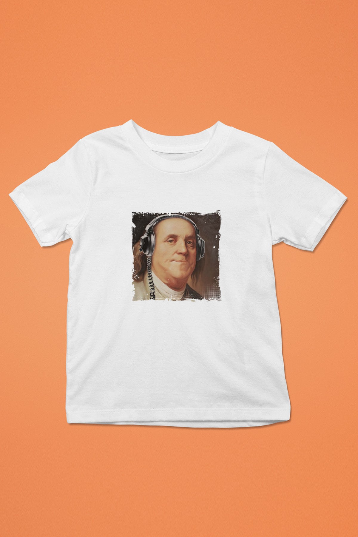 Benjamin Franklin Unisex Baskılı Beyaz Çocuk Tişört