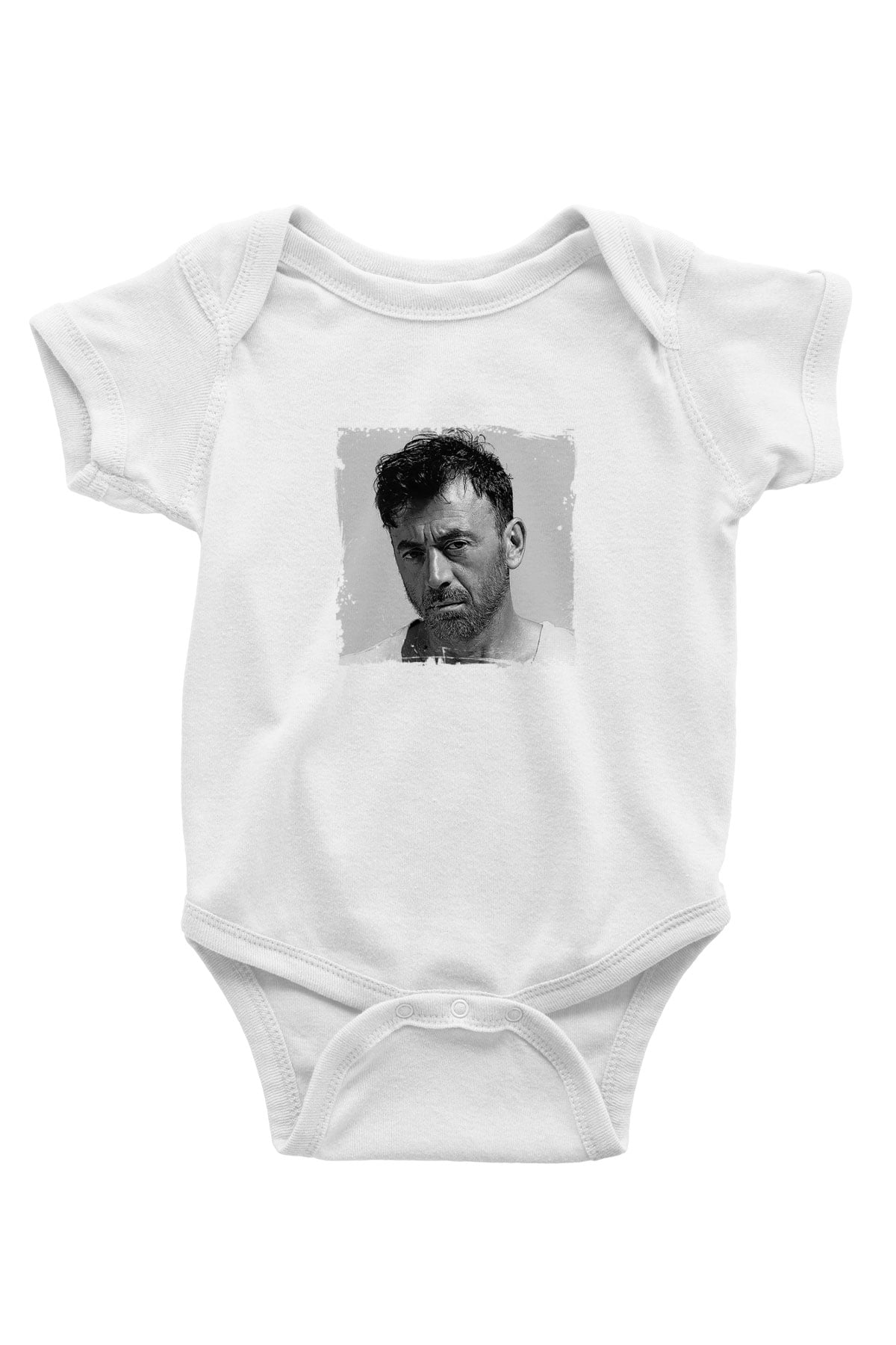 Benny Benassi Baskılı Beyaz Bebek Body - Zıbın