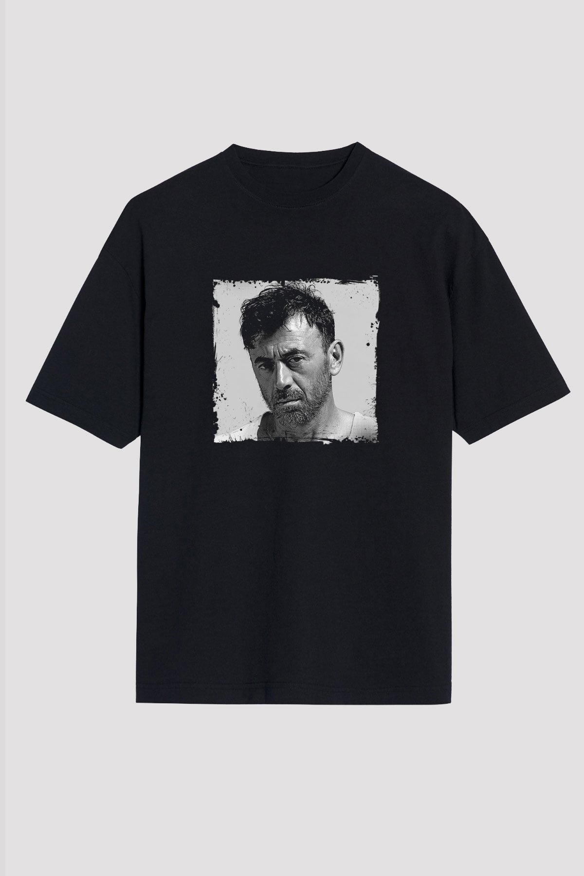 Benny Benassi Baskılı Unisex Oversize Siyah Tişört