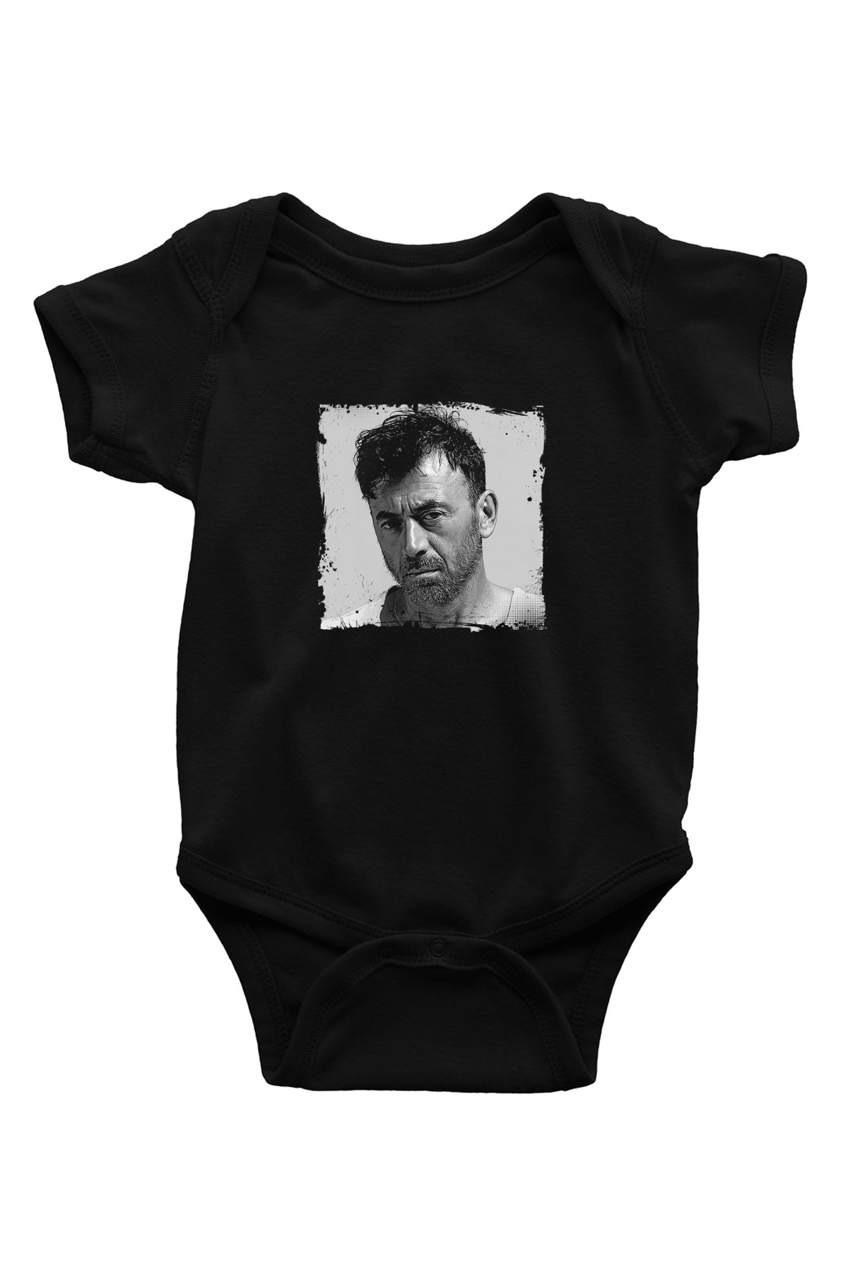 Benny Benassi Baskılı Unisex Siyah Bebek Body - Zıbın