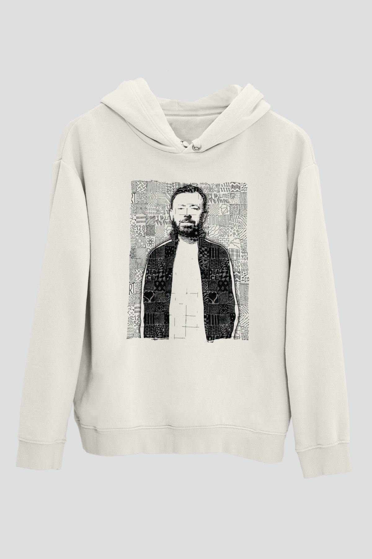Benny Benassi Beyaz Unisex Kapüşonlu Sweatshirt