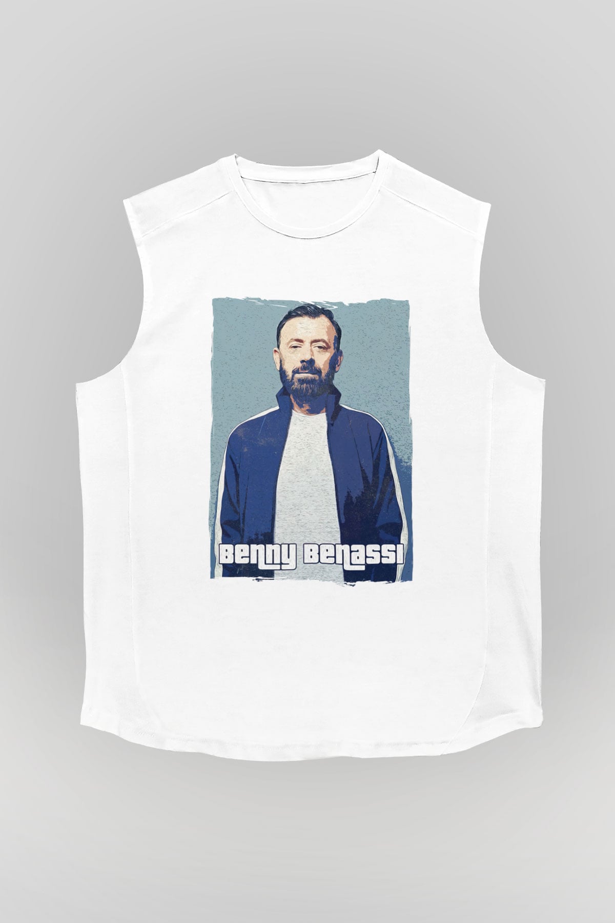 Benny Benassi Beyaz Unisex Kolsuz Tişört