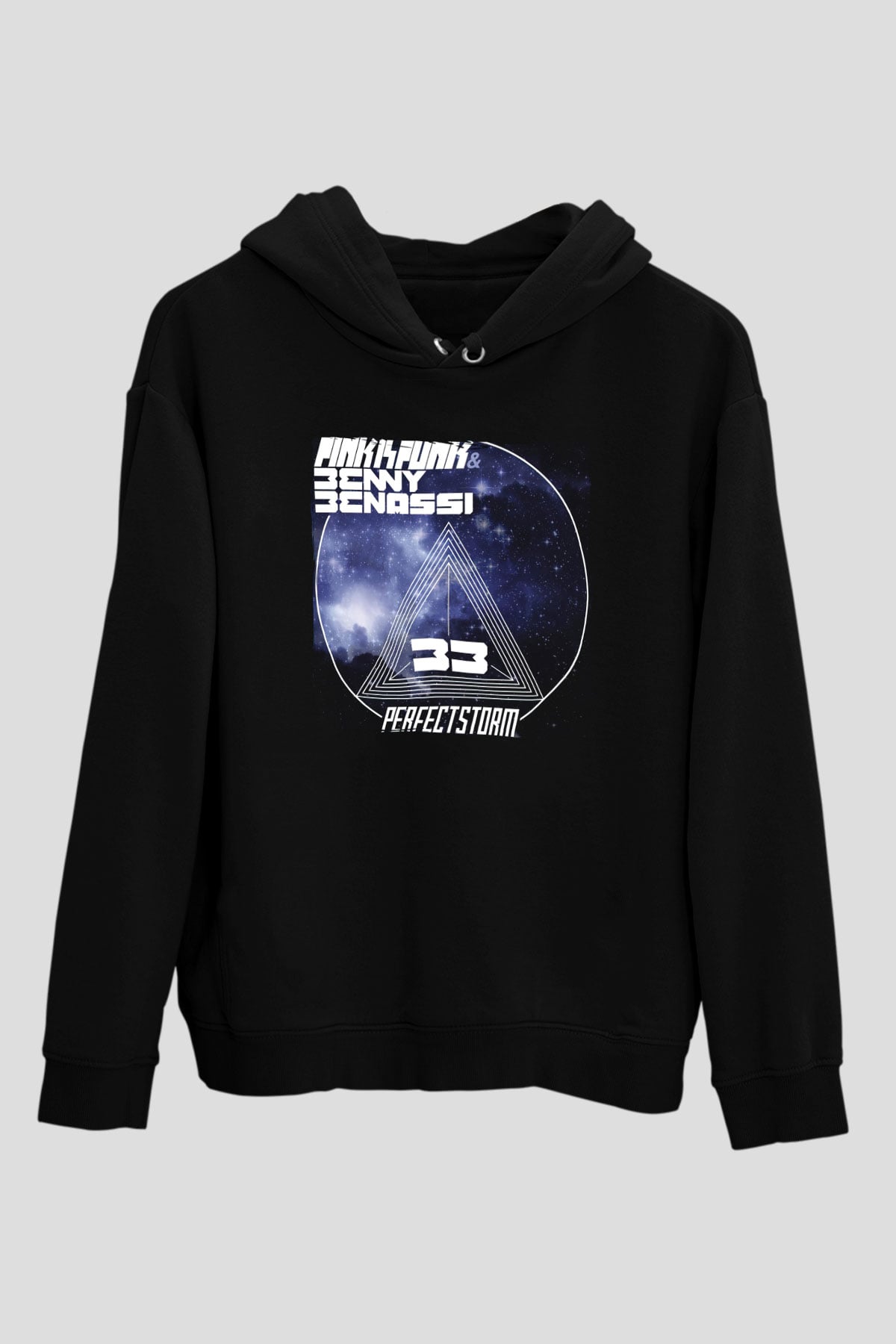 Benny Benassi Siyah Unisex Kapüşonlu Sweatshirt