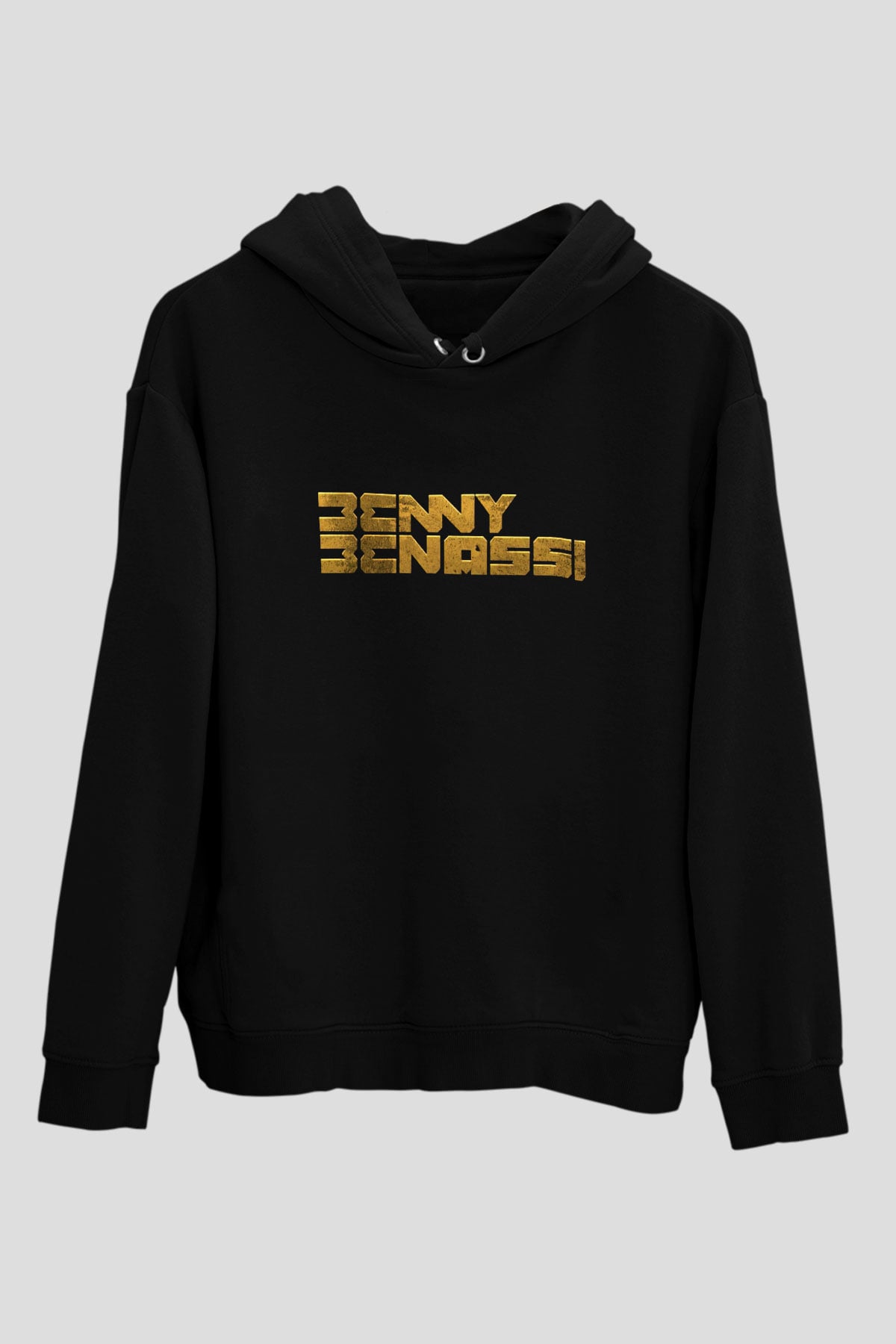 Benny Benassi Siyah Unisex Kapüşonlu Sweatshirt