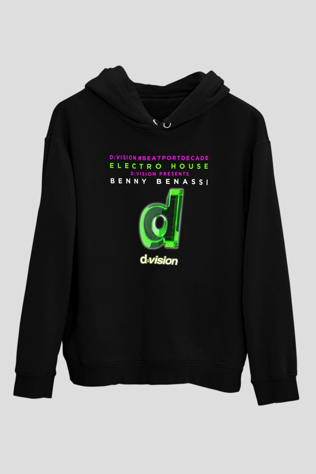 Benny Benassi Siyah Unisex Kapüşonlu Sweatshirt