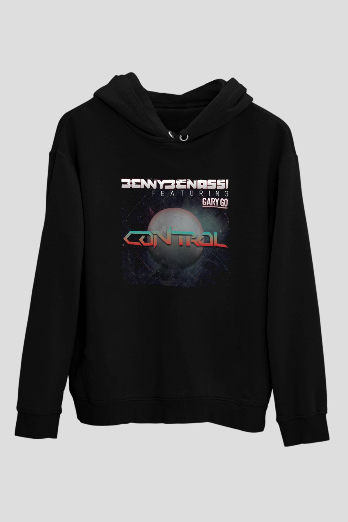 Benny Benassi Siyah Unisex Kapüşonlu Sweatshirt