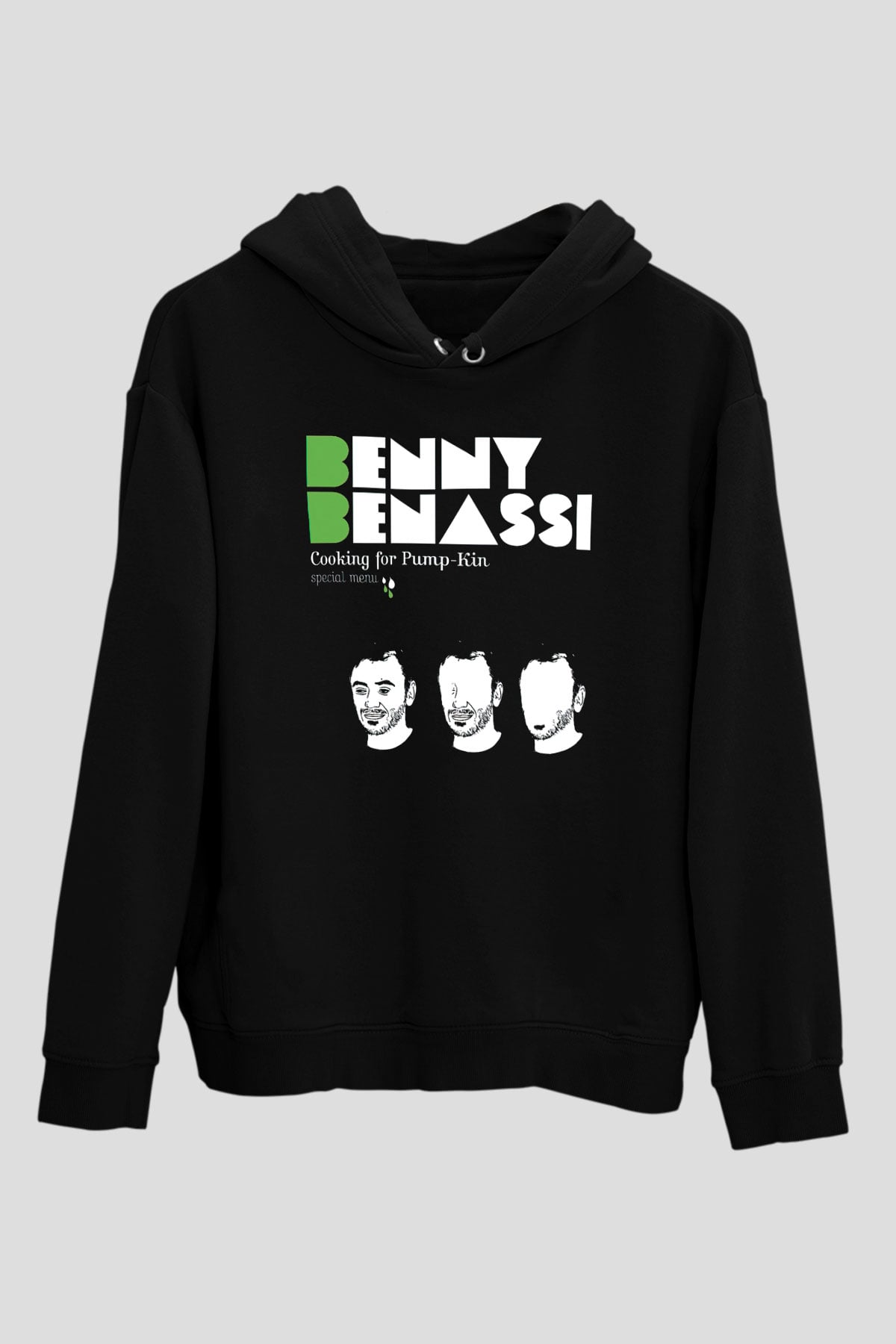 Benny Benassi Siyah Unisex Kapüşonlu Sweatshirt