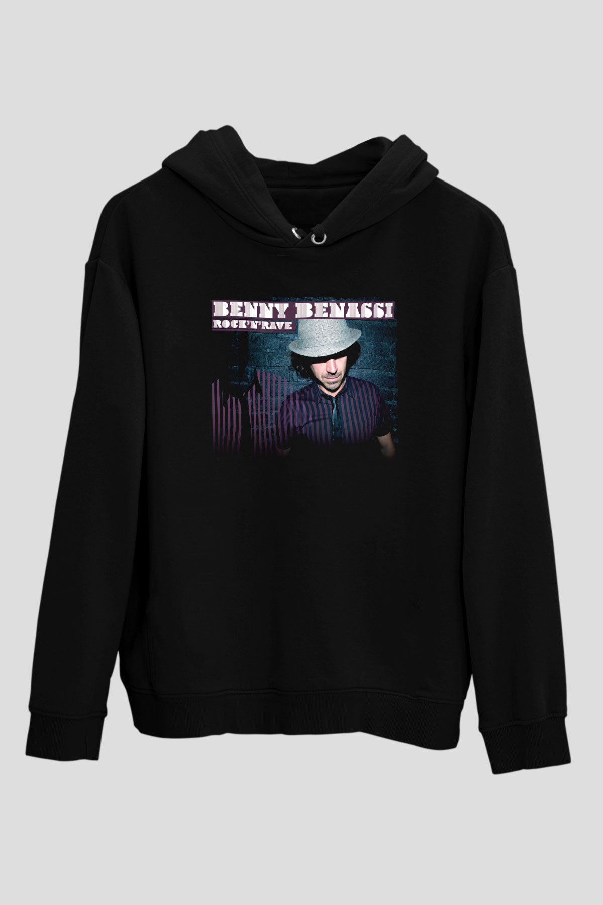 Benny Benassi Siyah Unisex Kapüşonlu Sweatshirt