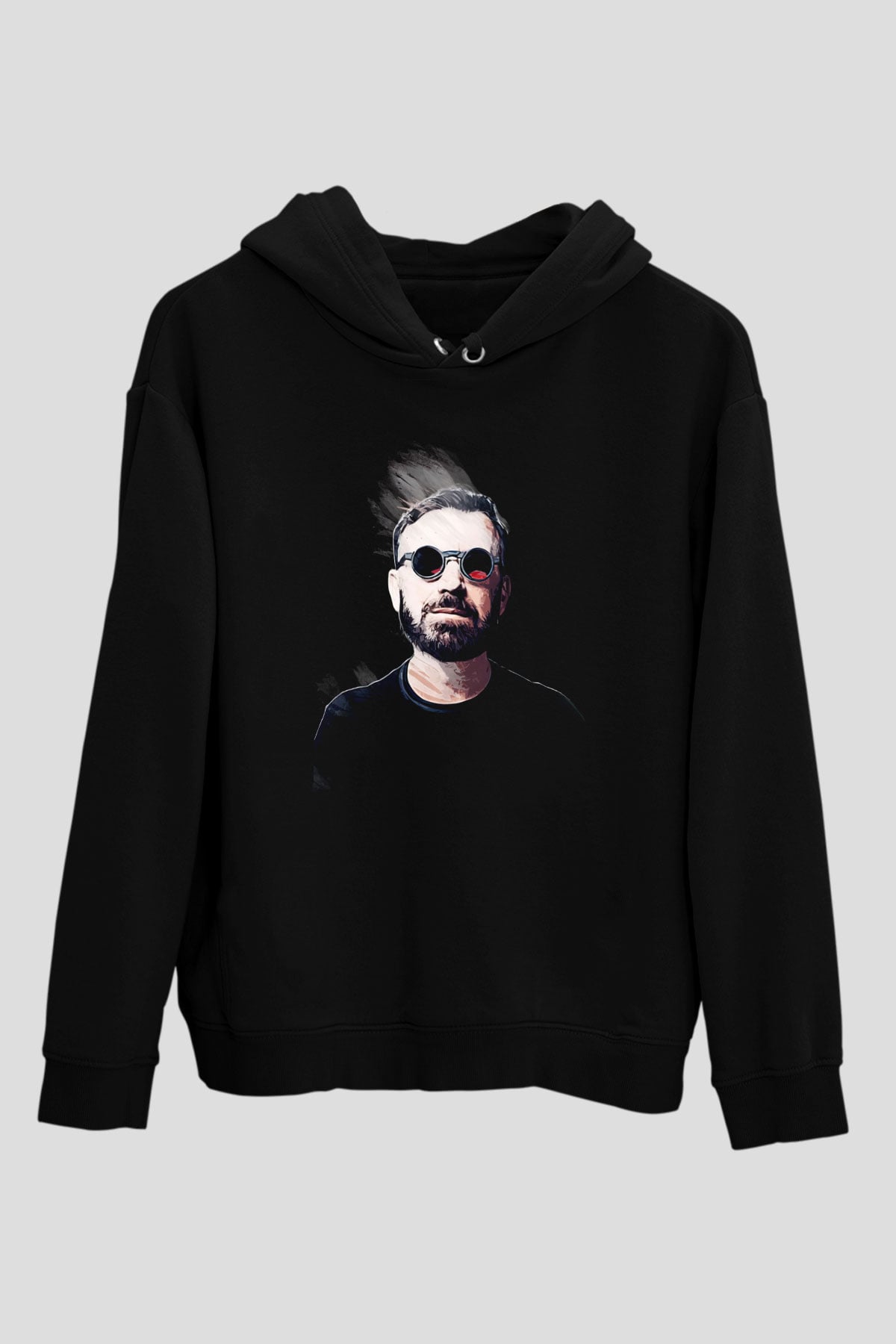 Benny Benassi Siyah Unisex Kapüşonlu Sweatshirt