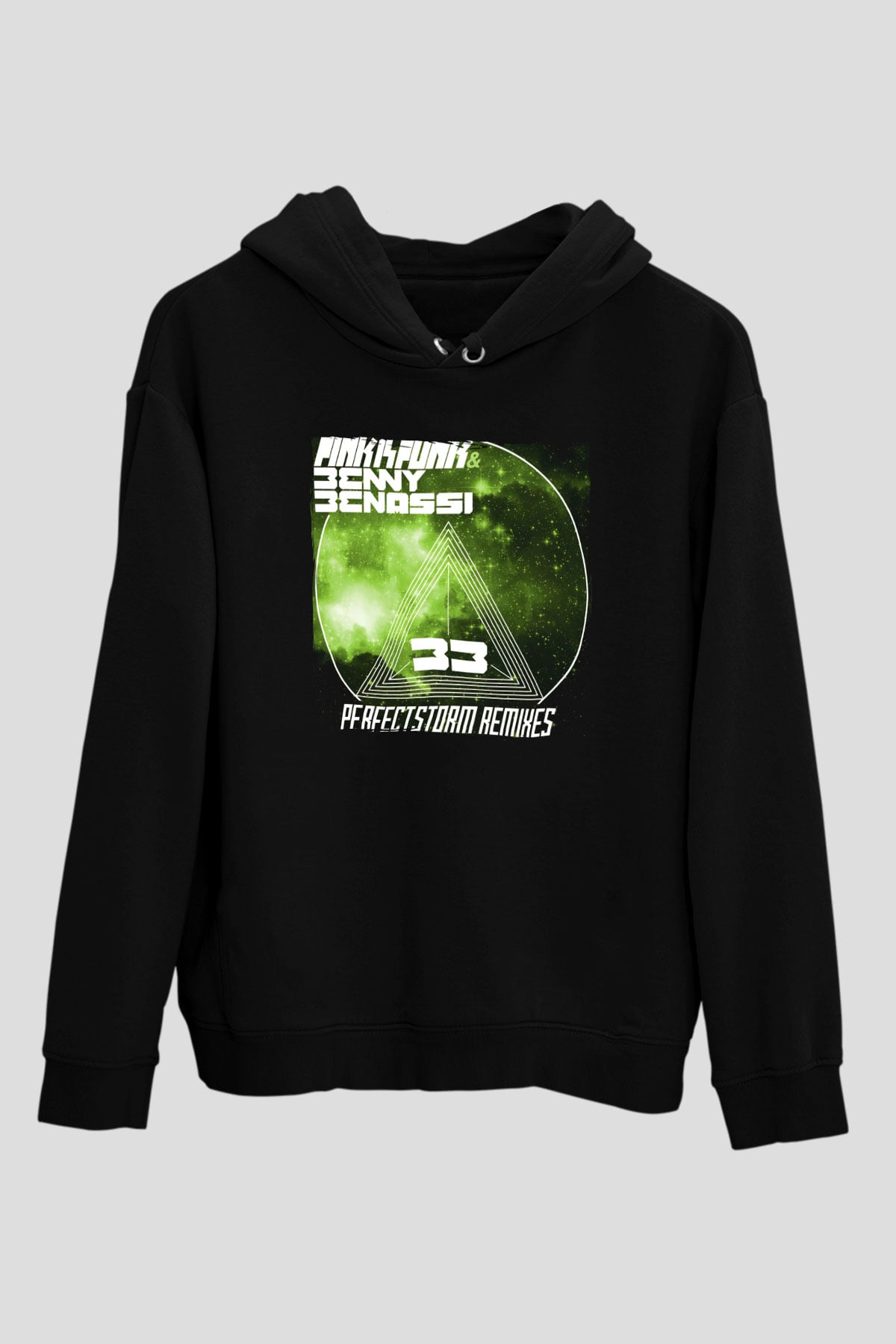 Benny Benassi Siyah Unisex Kapüşonlu Sweatshirt