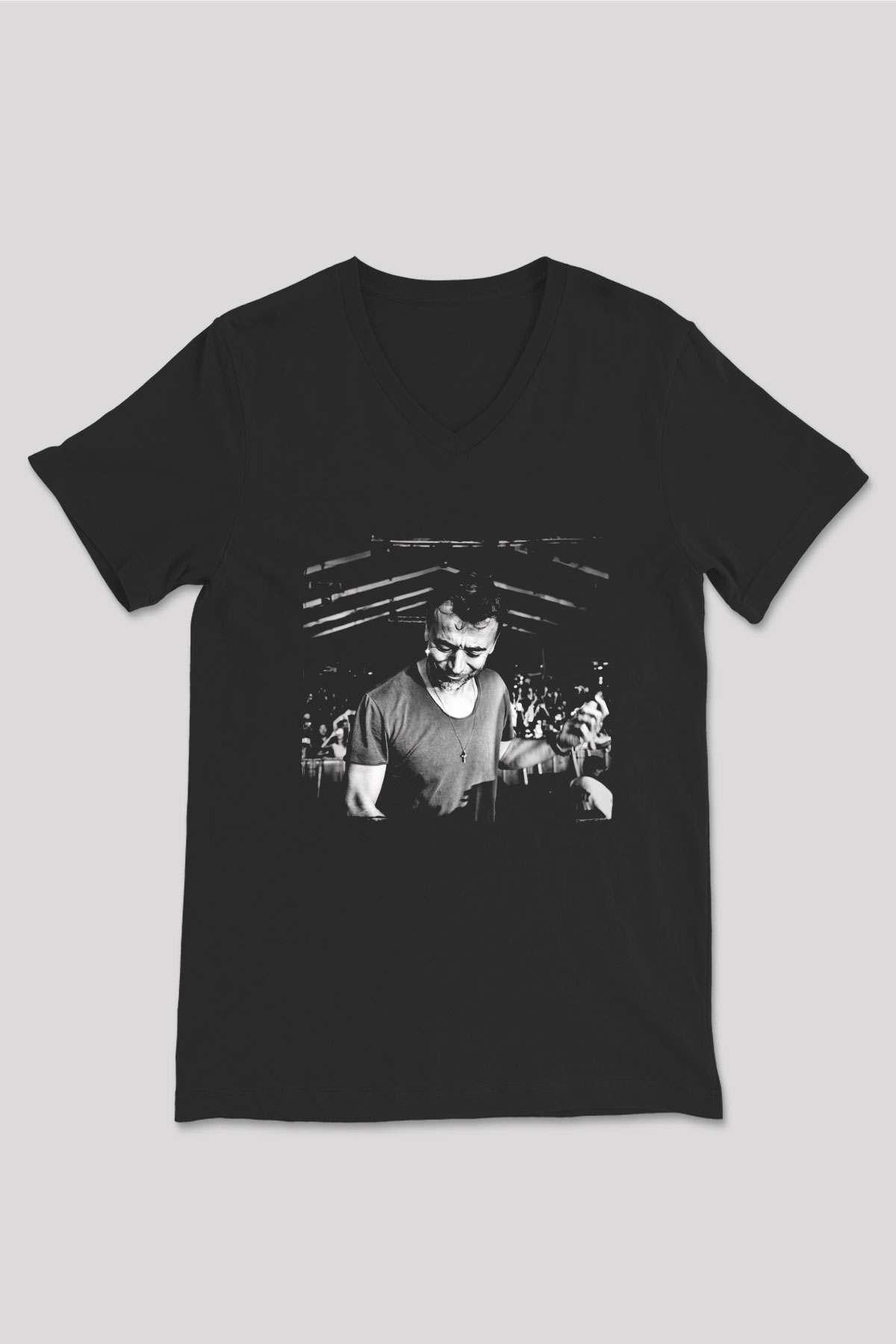 Benny Benassi Siyah Unisex V Yaka Tişört