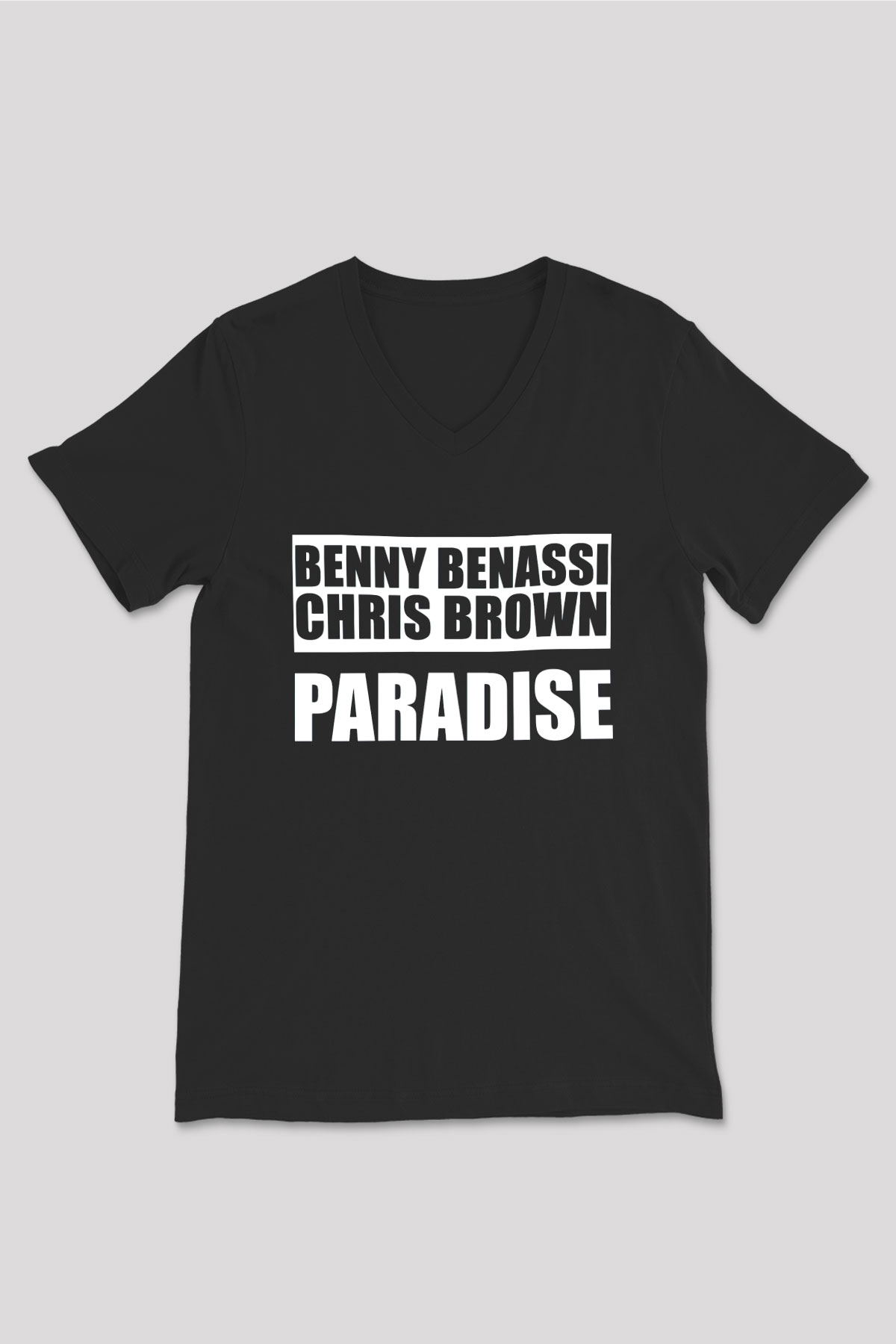 Benny Benassi Siyah Unisex V Yaka Tişört