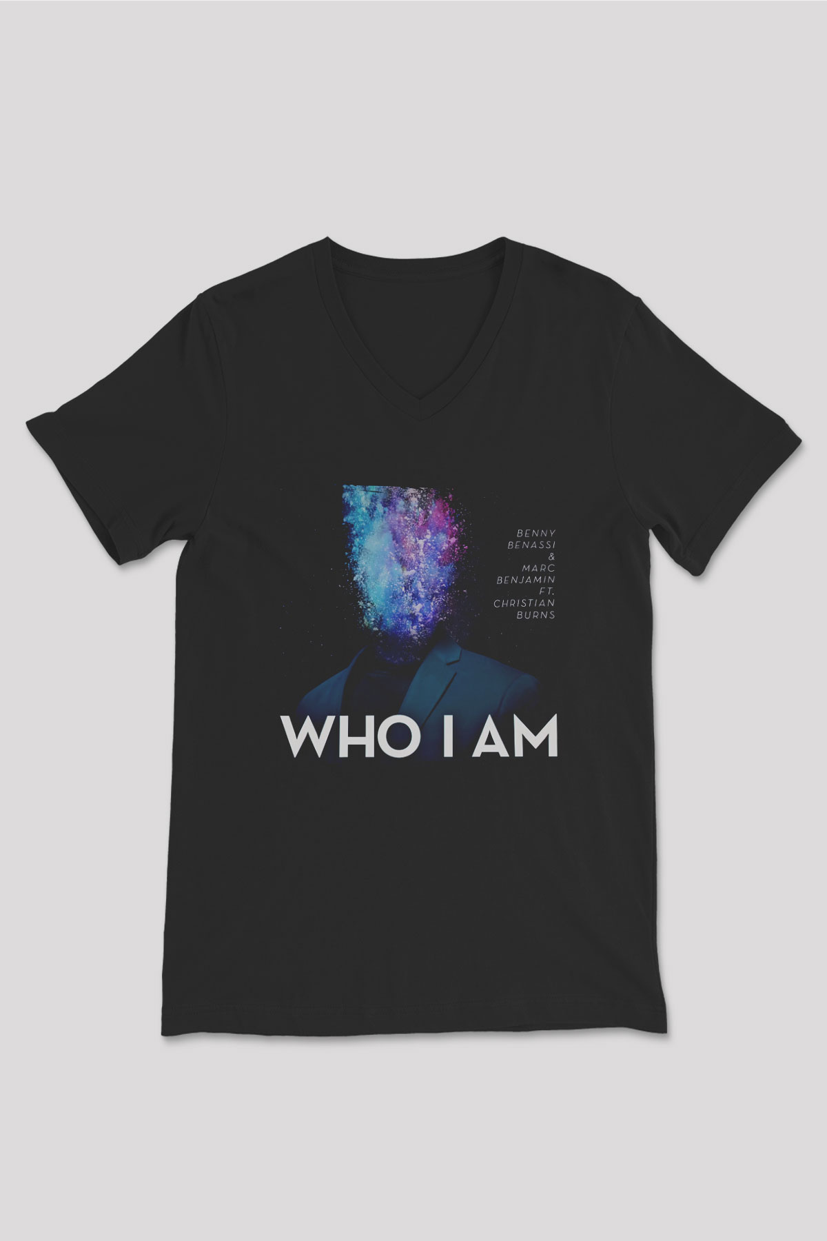 Benny Benassi Siyah Unisex V Yaka Tişört