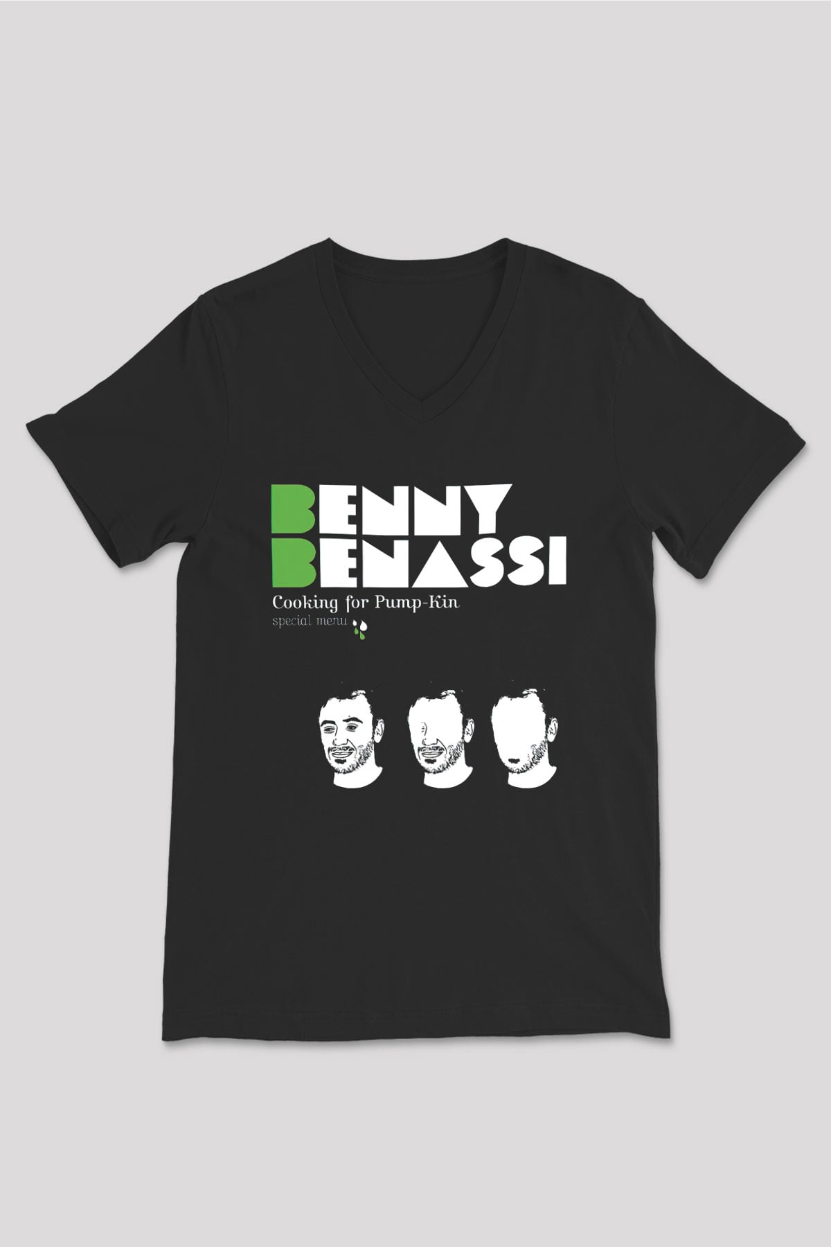 Benny Benassi Siyah Unisex V Yaka Tişört