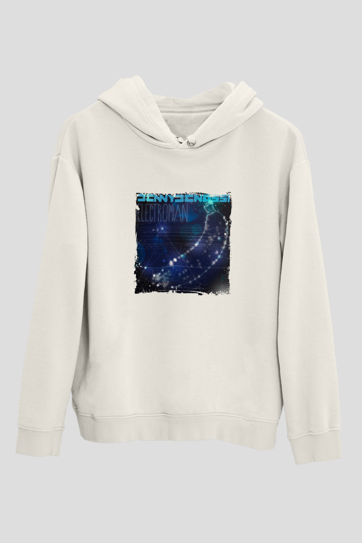 Benny BenassiBaskılı Beyaz Hoodie