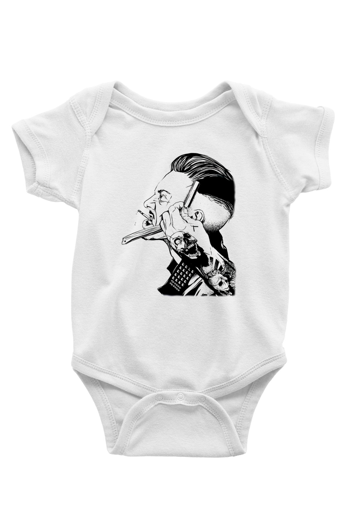 Berber Baskılı Beyaz Unisex Bebek Body - Zıbın
