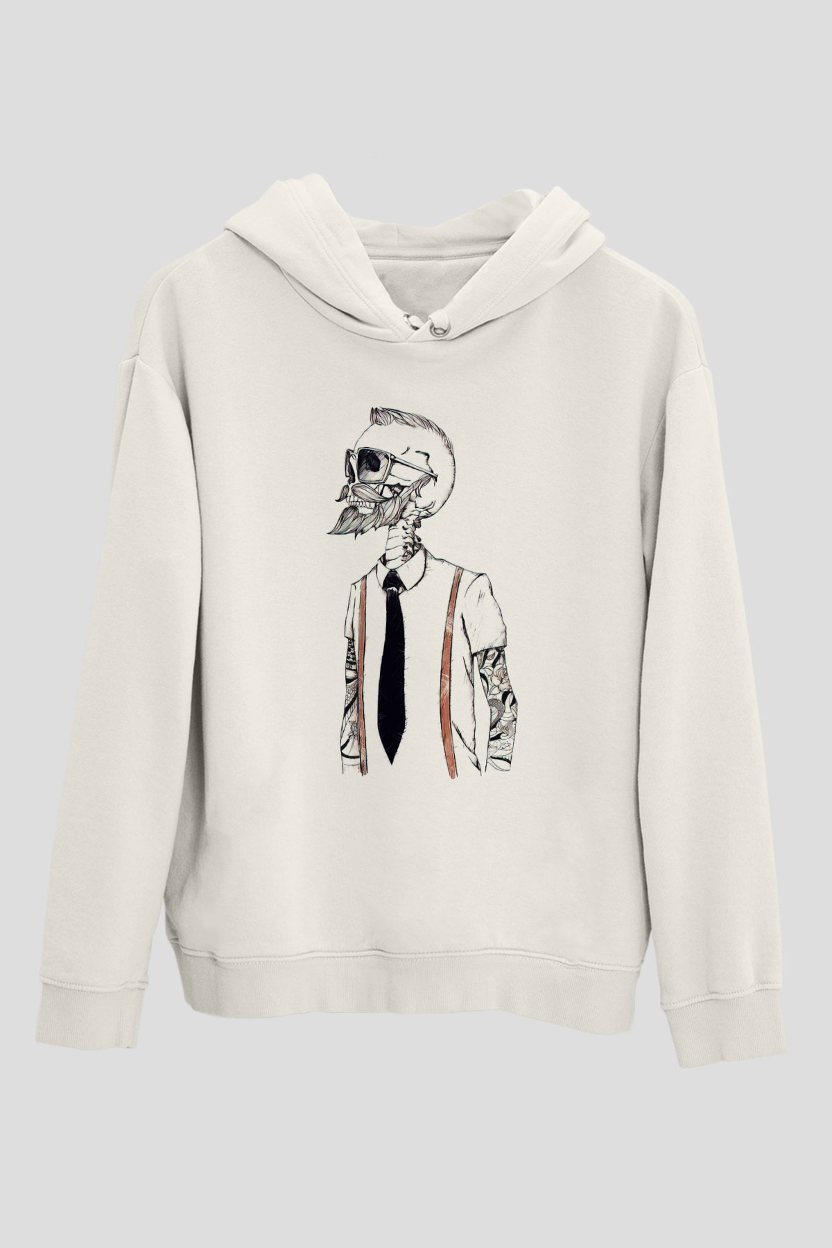 Berber Beyaz Unisex Kapşonlu Sweatshirt