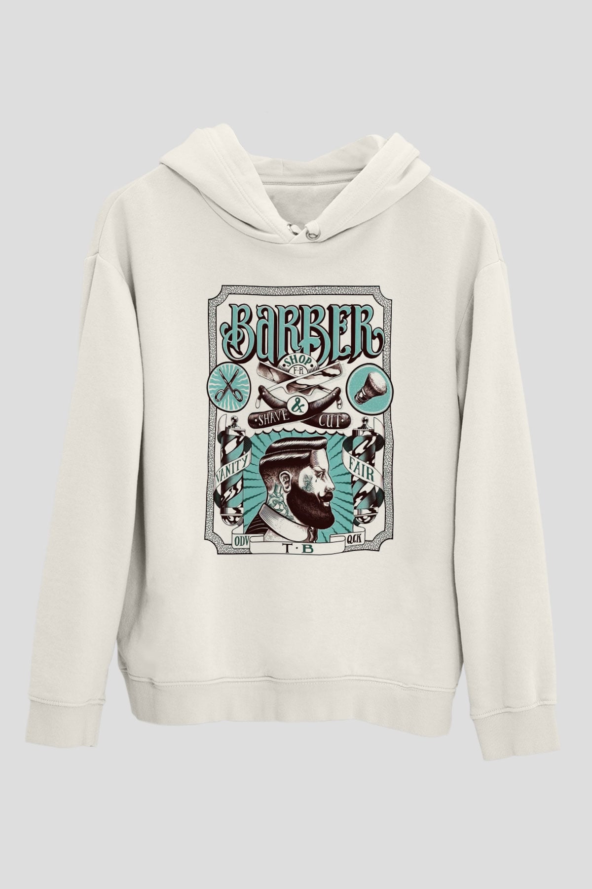Berber Beyaz Unisex Kapşonlu Sweatshirt