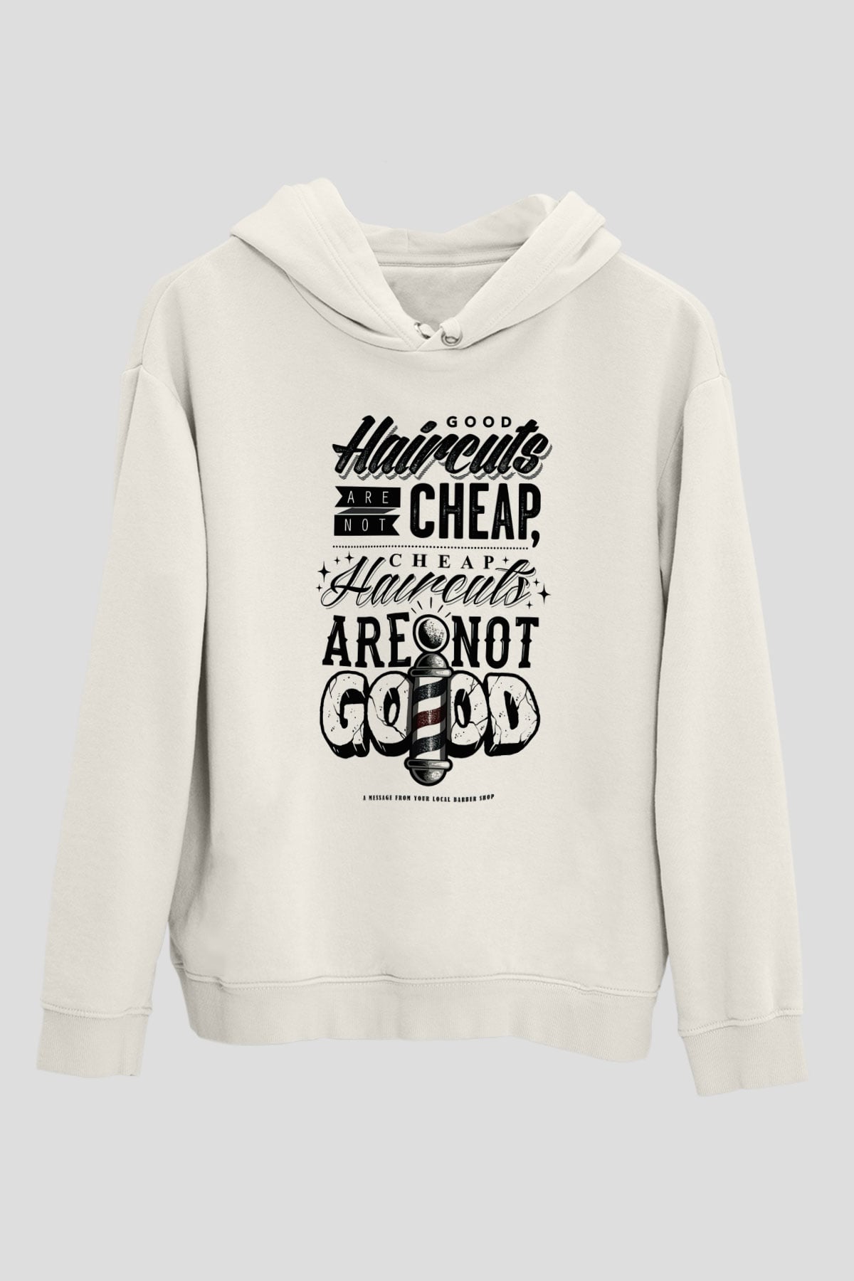 Berber Beyaz Unisex Kapşonlu Sweatshirt