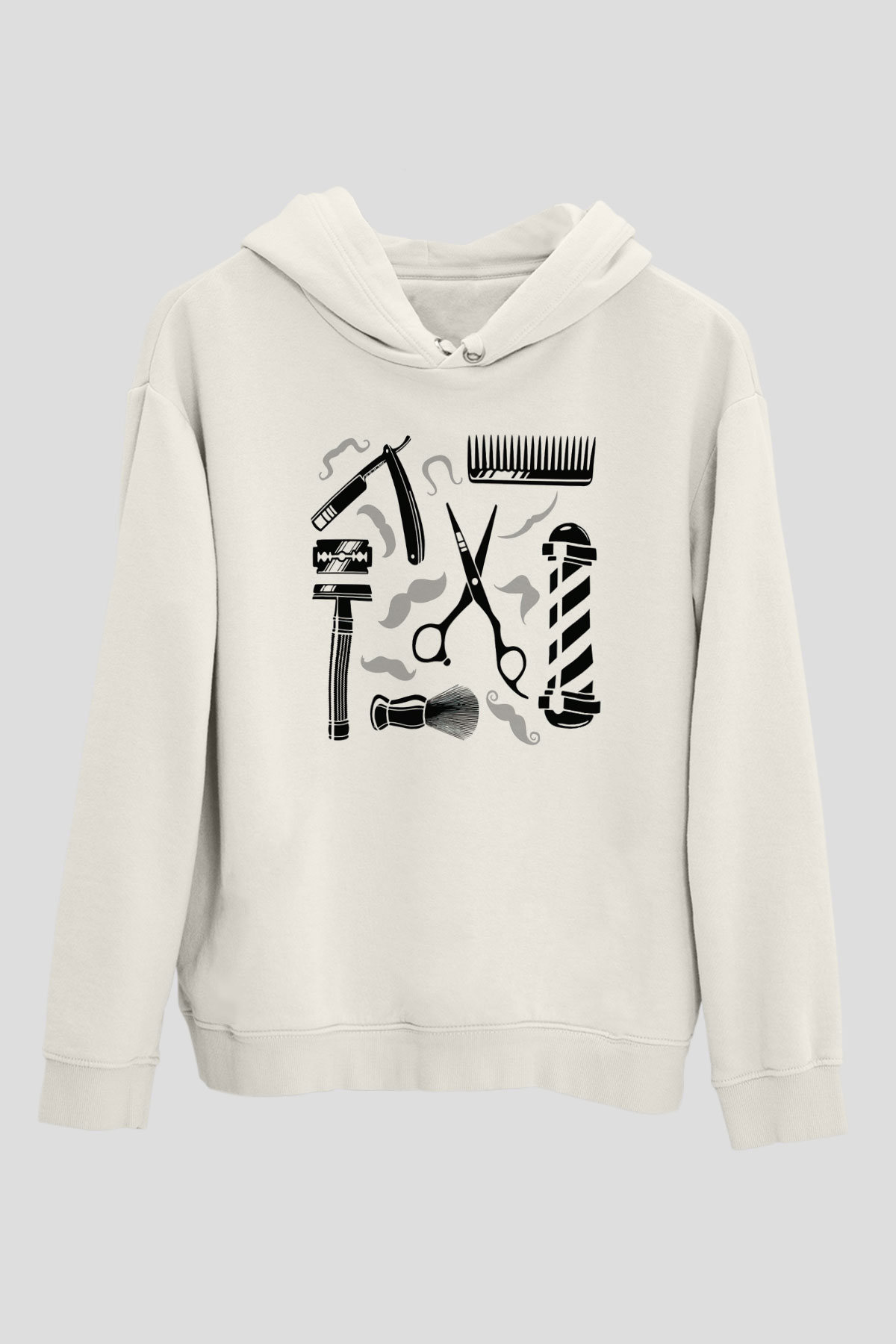 Berber Beyaz Unisex Kapşonlu Sweatshirt