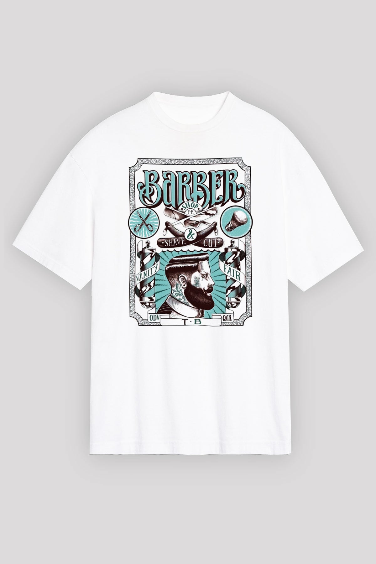 Berber Beyaz Unisex Oversize Tişört T-Shirt